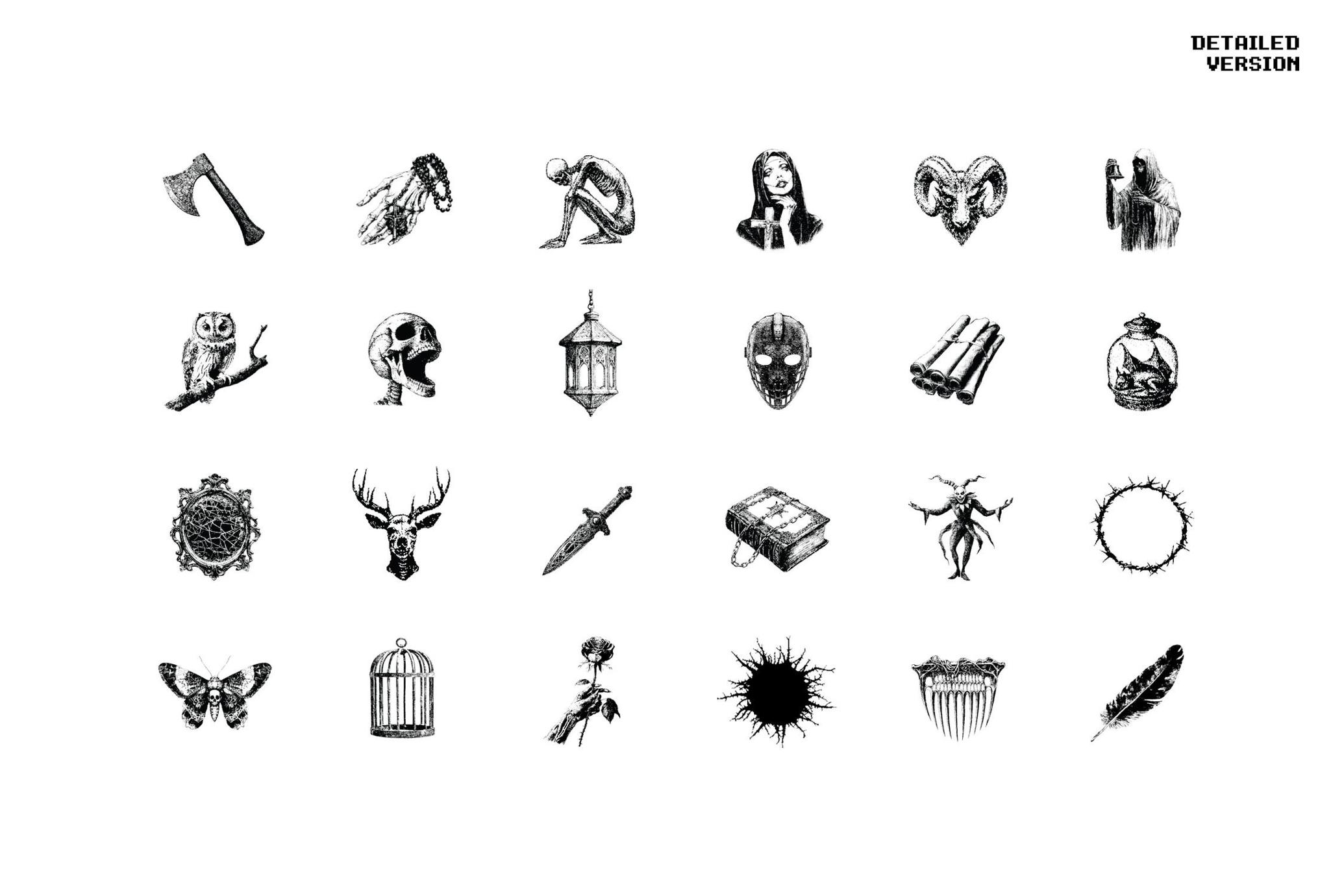 Dark Aesthetic Dithering Graphic Bundle