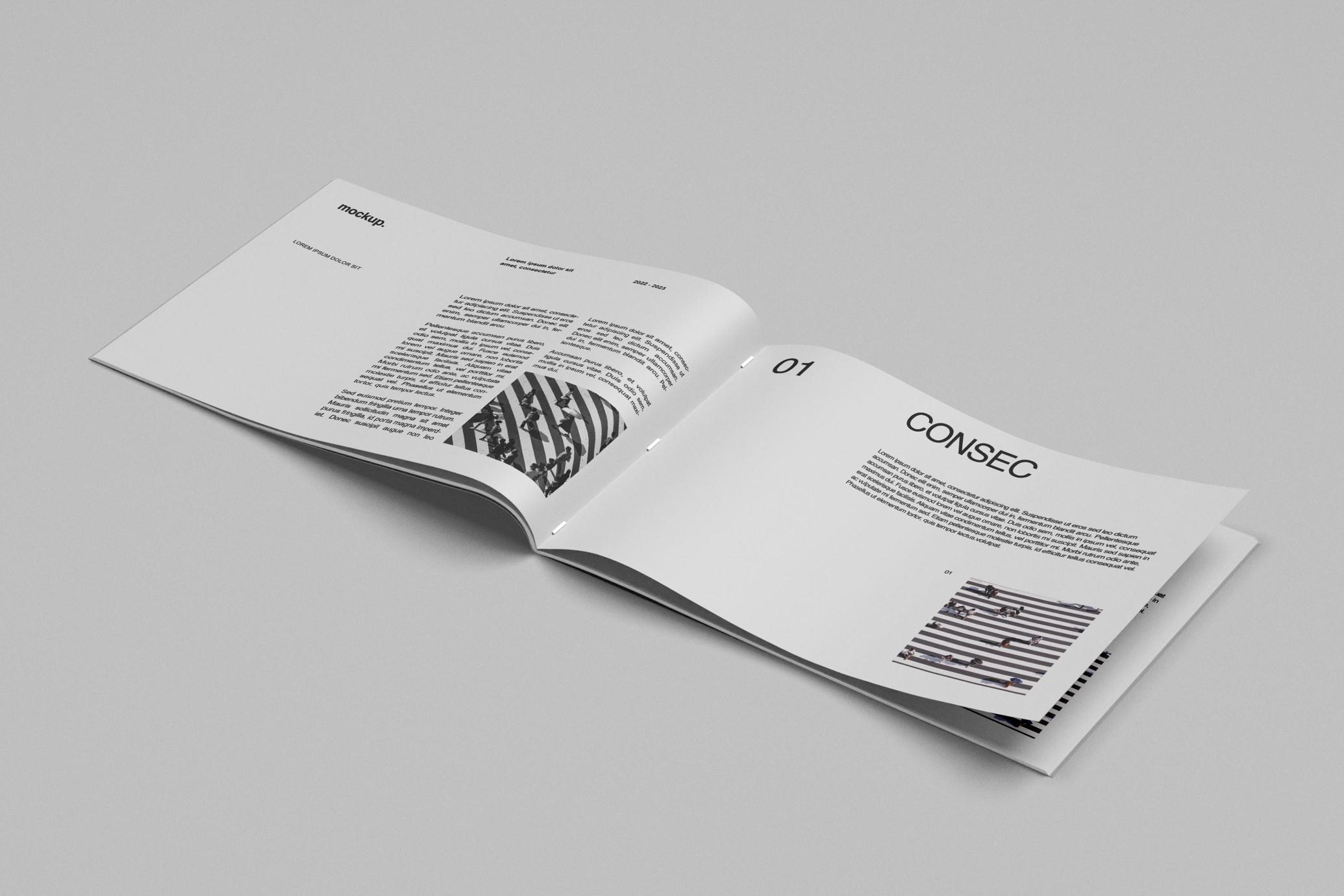 Isometric View Landscape Booklet Mockup