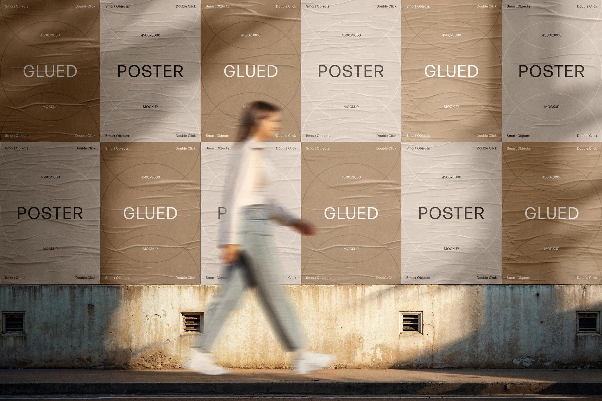 Outdoor Glued Posters Mockup
