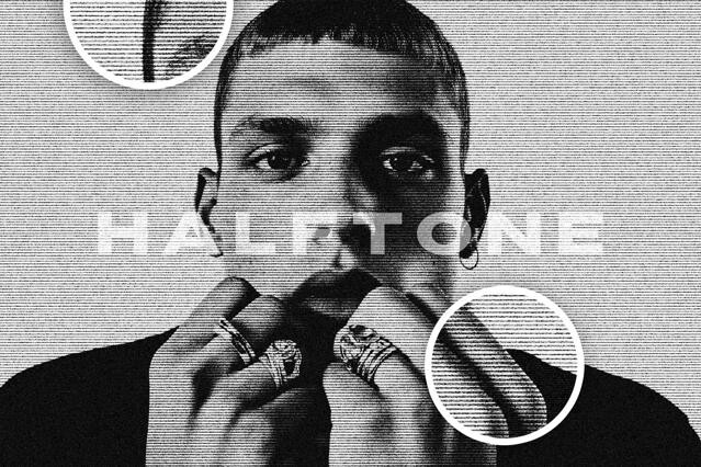 Halftone Lines Photo Effect