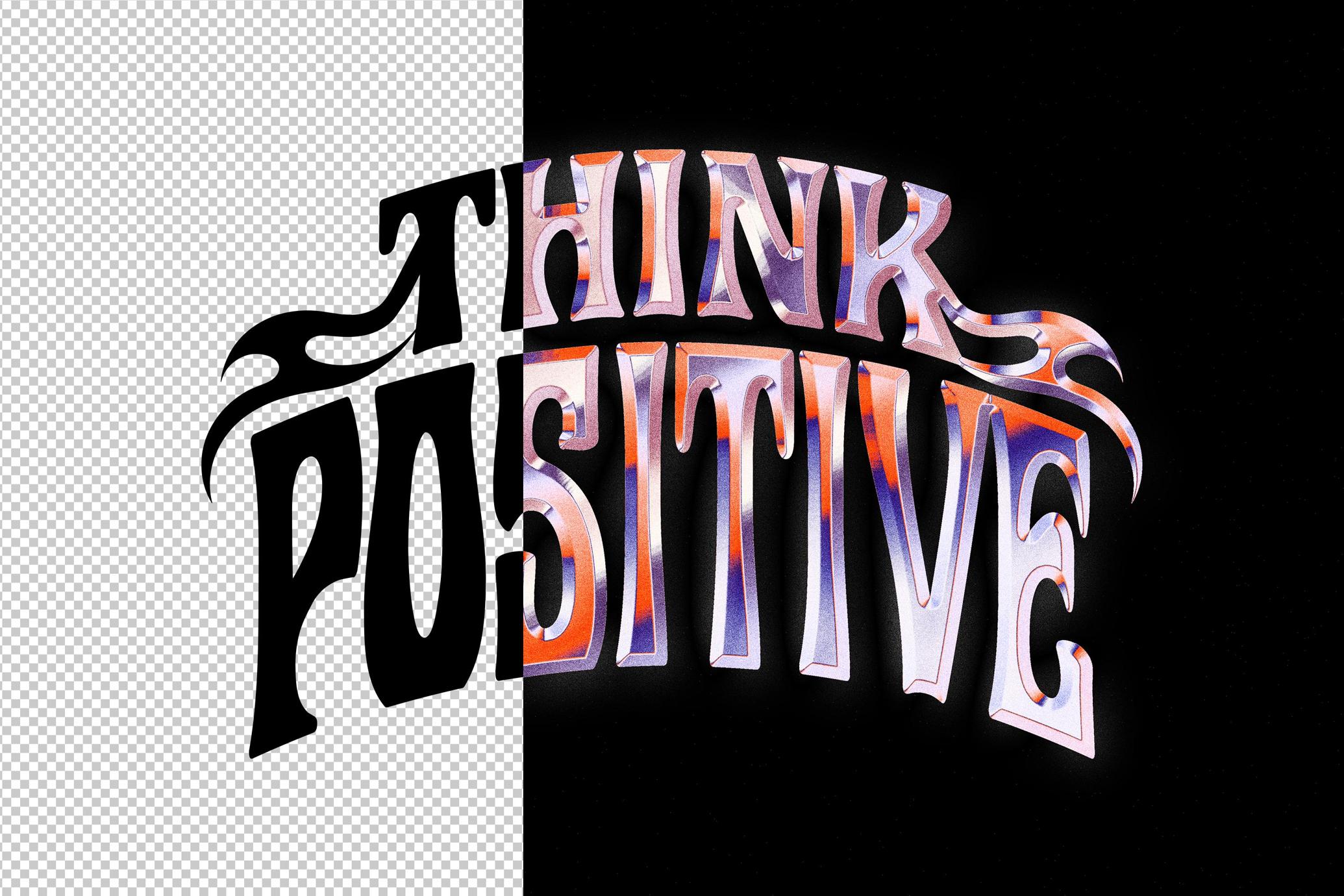 Retro Chrome Logo Effect