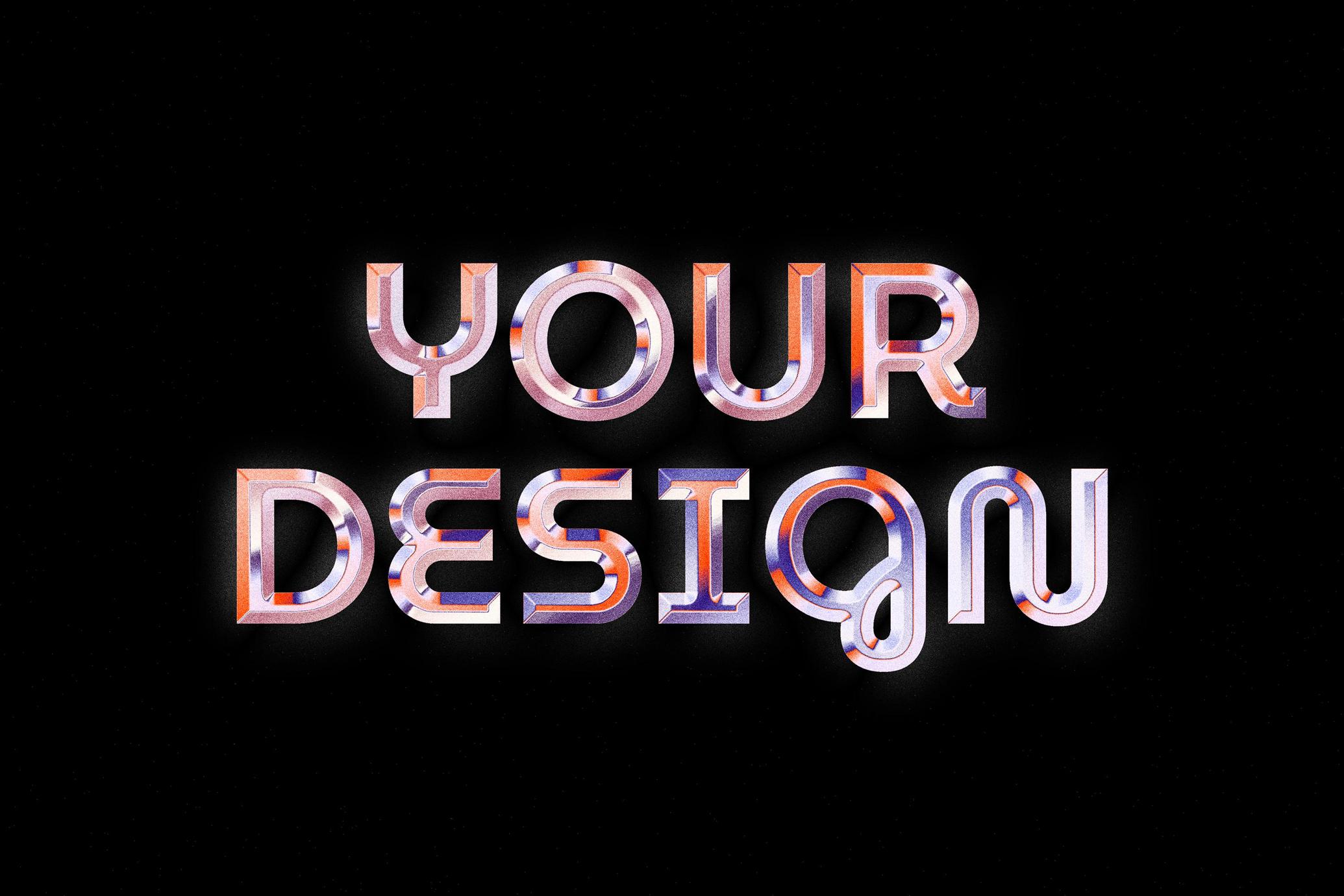 Retro Chrome Logo Effect