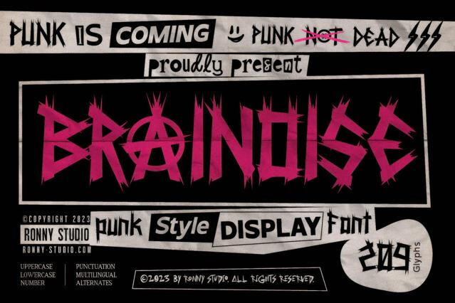 Brainoise — Punk Display Font