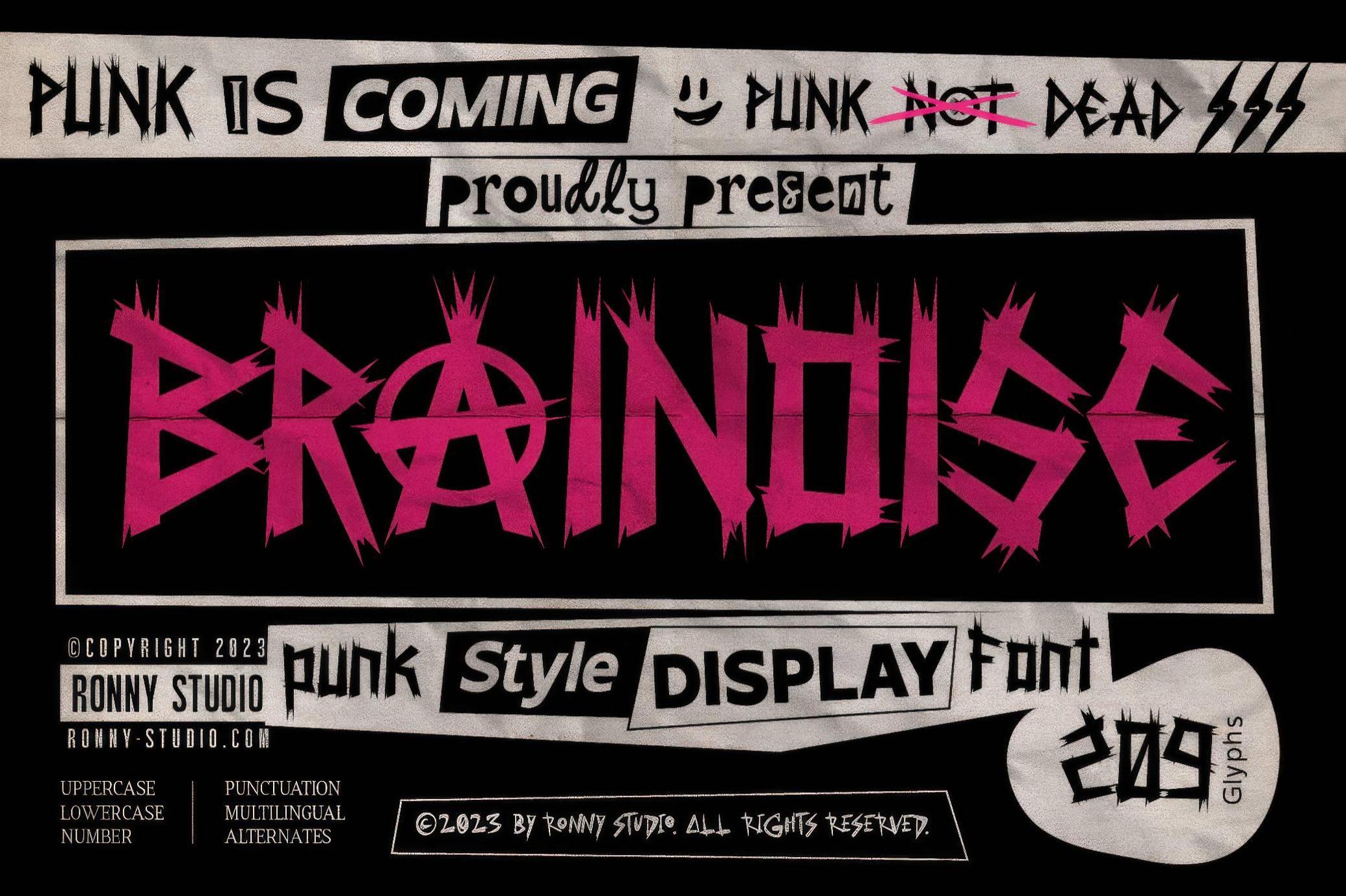 Brainoise — Punk Display Font