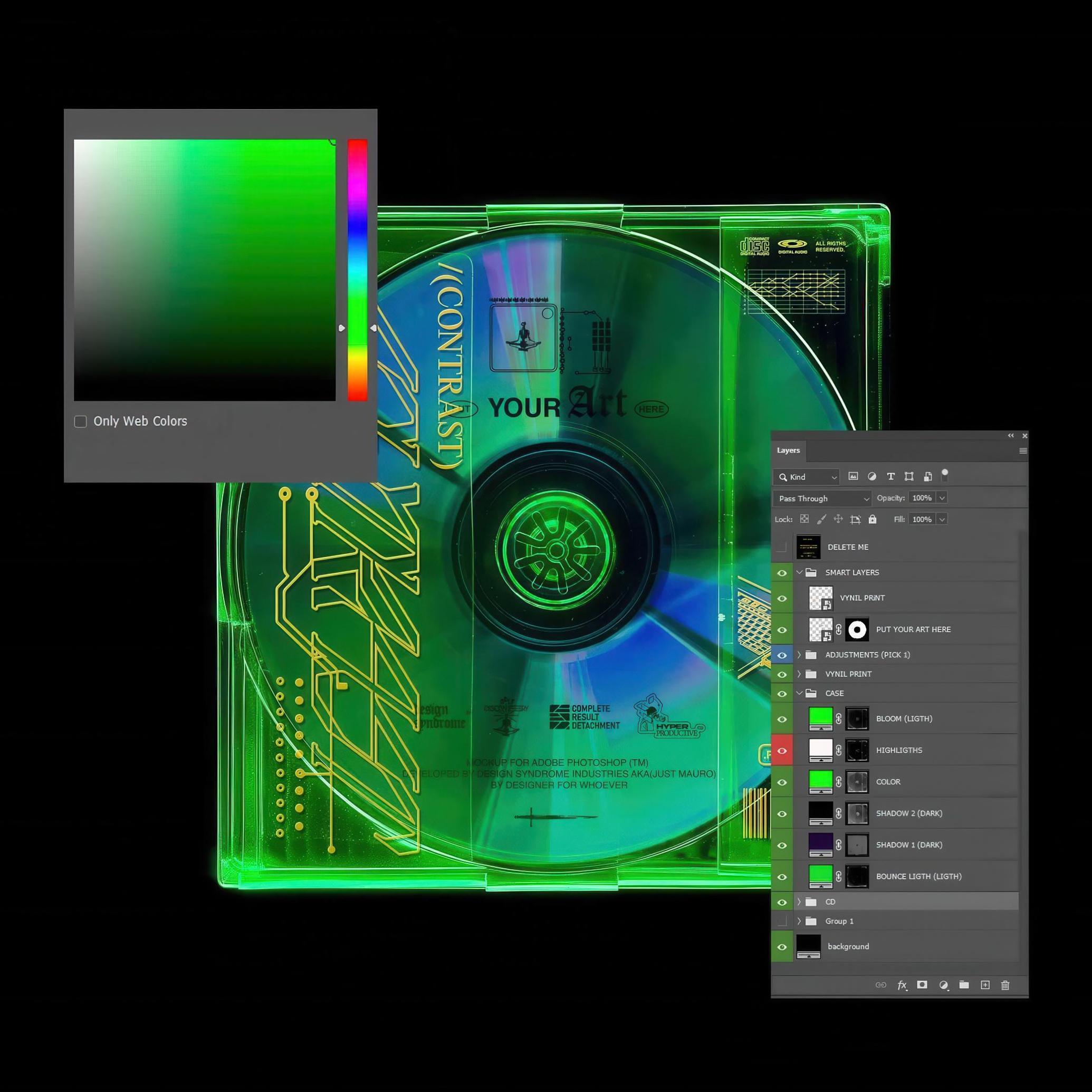 Futuristic Disk Case Mockup