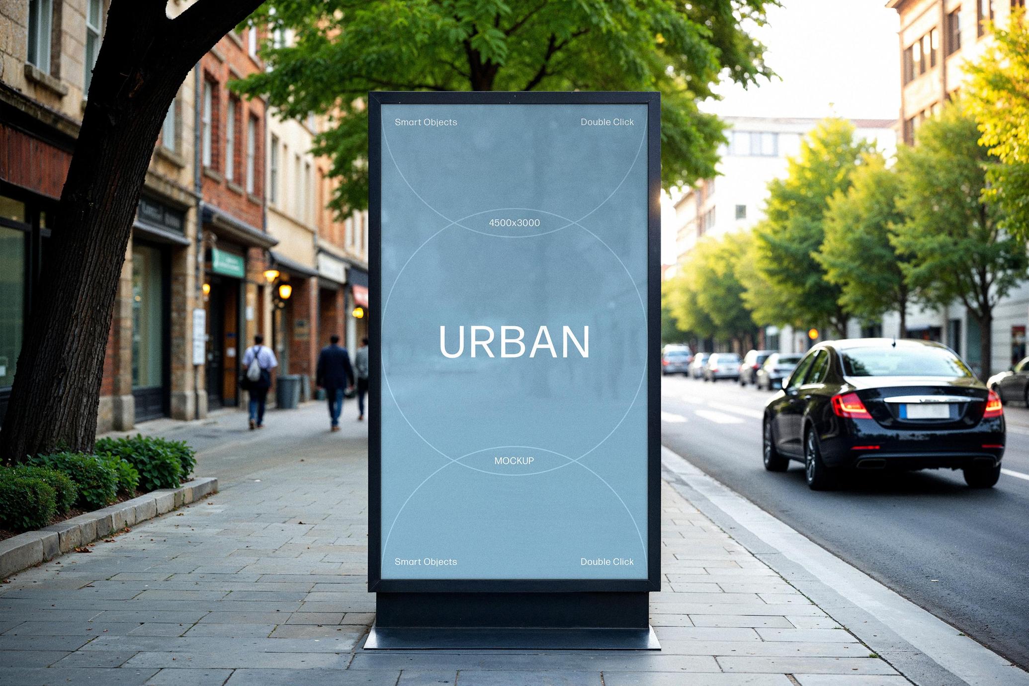 Vertical Outdoor Billboard Mockup