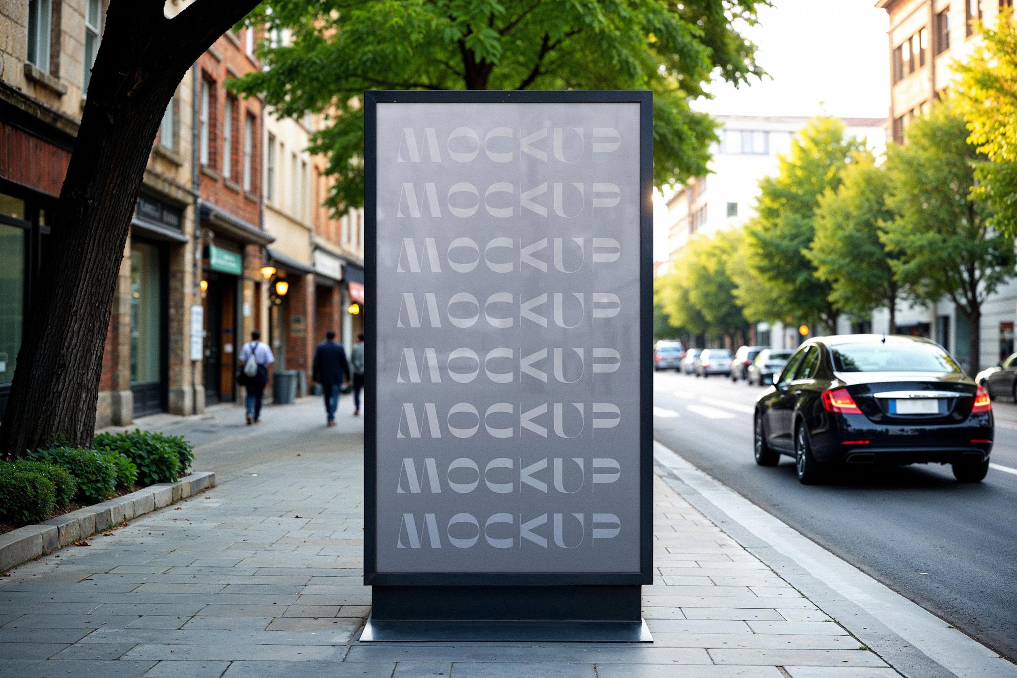 Vertical Outdoor Billboard Mockup