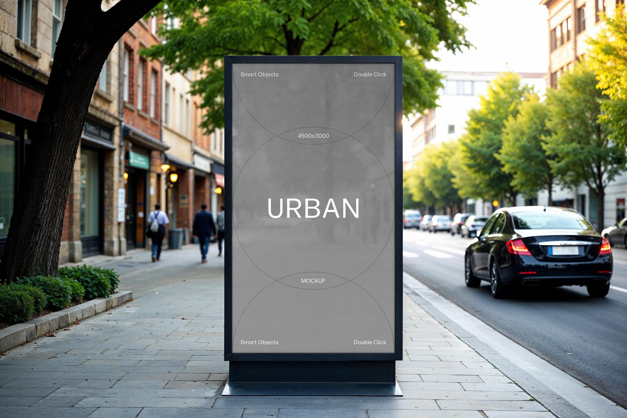 Vertical Outdoor Billboard Mockup
