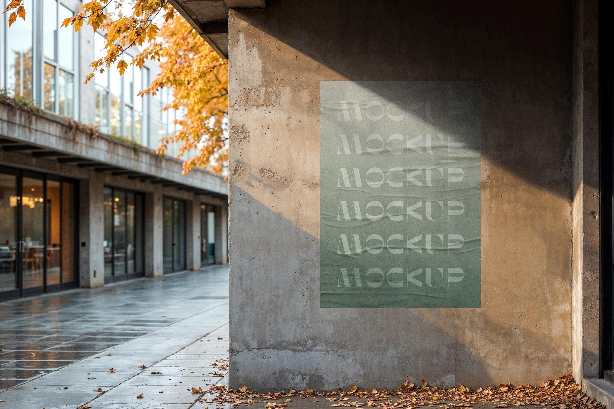 Outdoor A4 Glued Poster Mockup