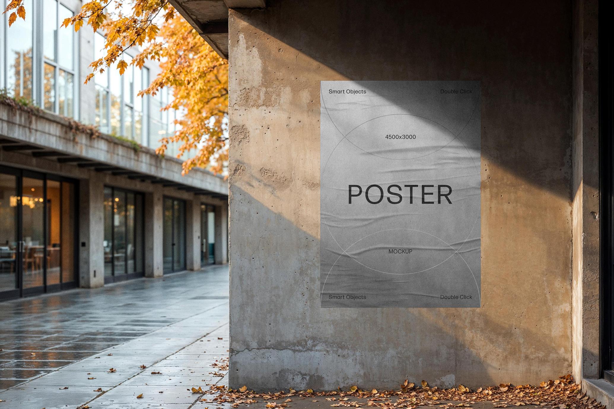 Outdoor A4 Glued Poster Mockup