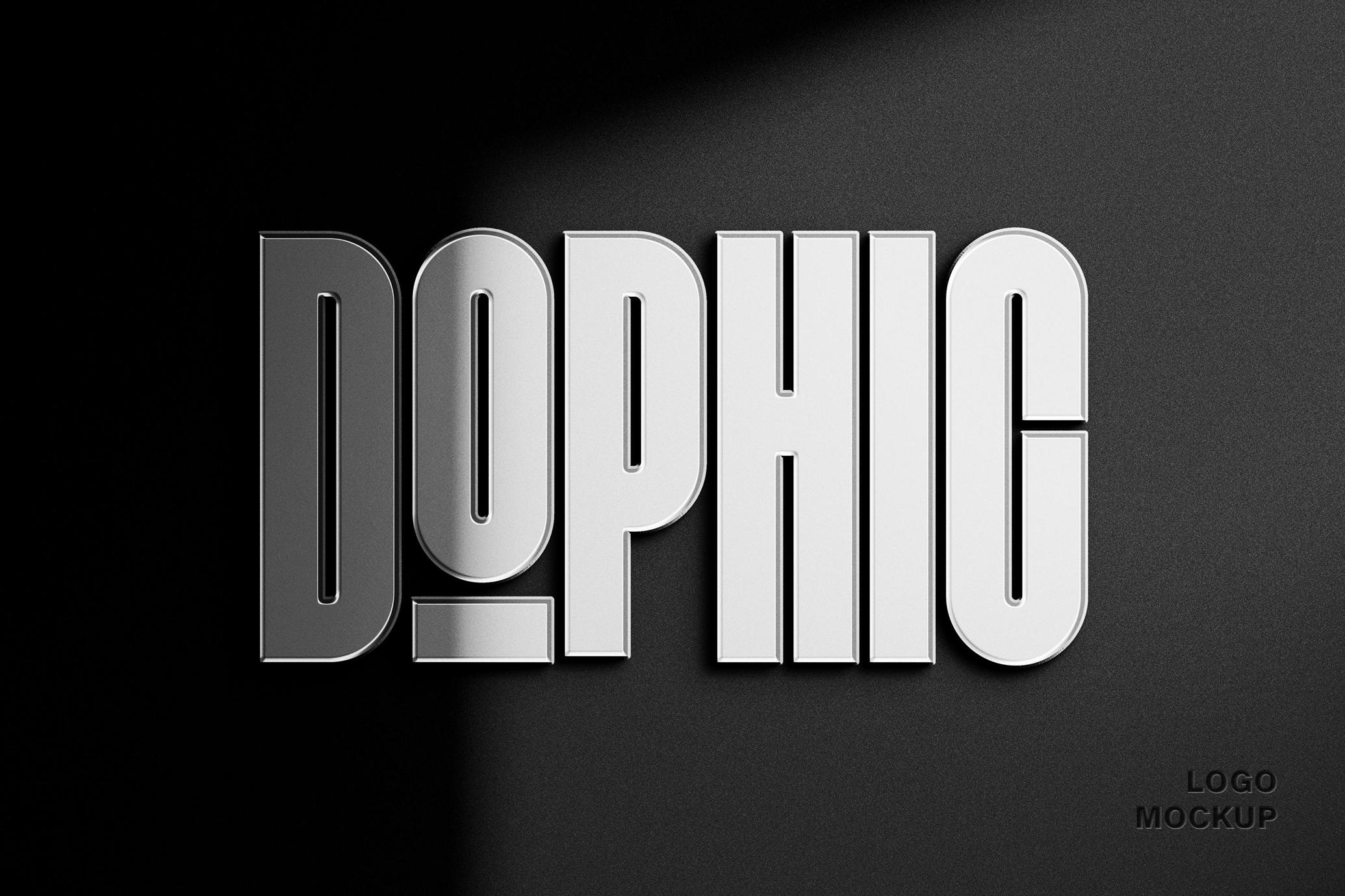 Glossy Chrome Logo Mockup