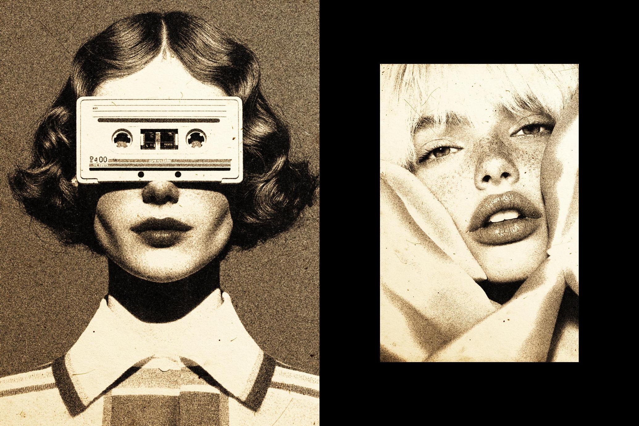 Vintage Risograph Photo Effect
