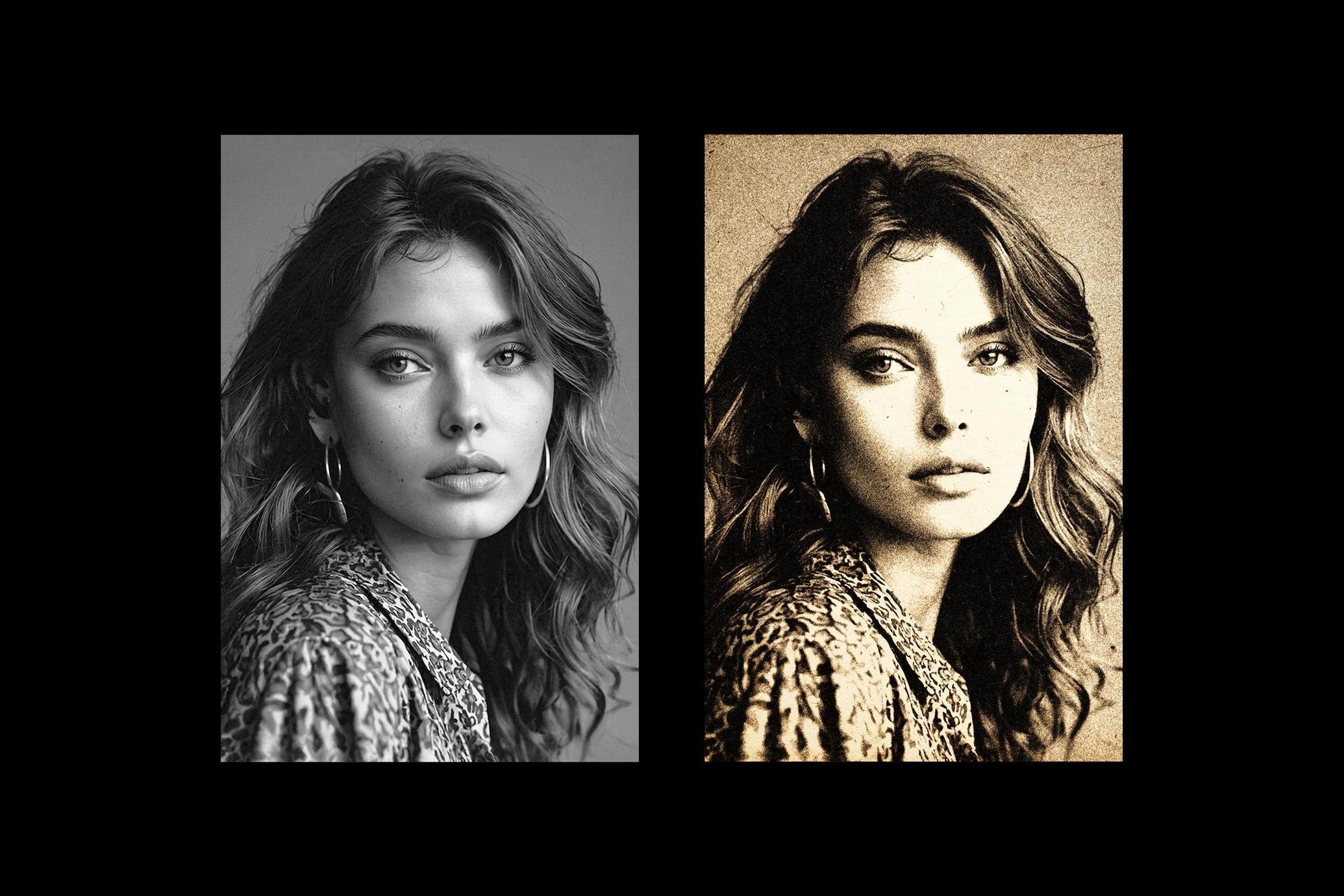 Vintage Risograph Photo Effect