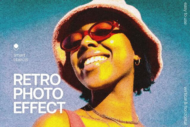 Retro Postcard Photo Effect