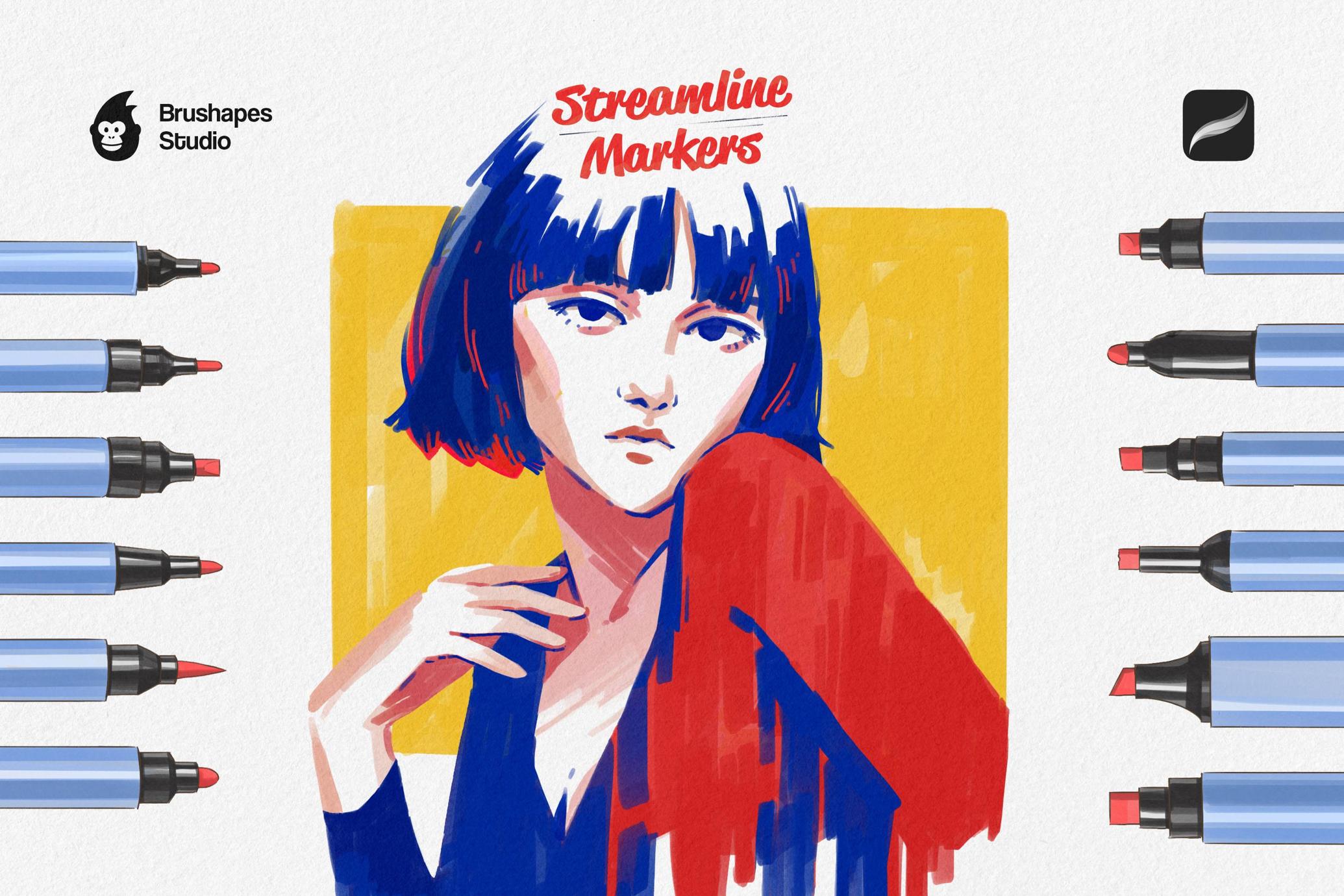 Streamline Markers - Procreate Brushes