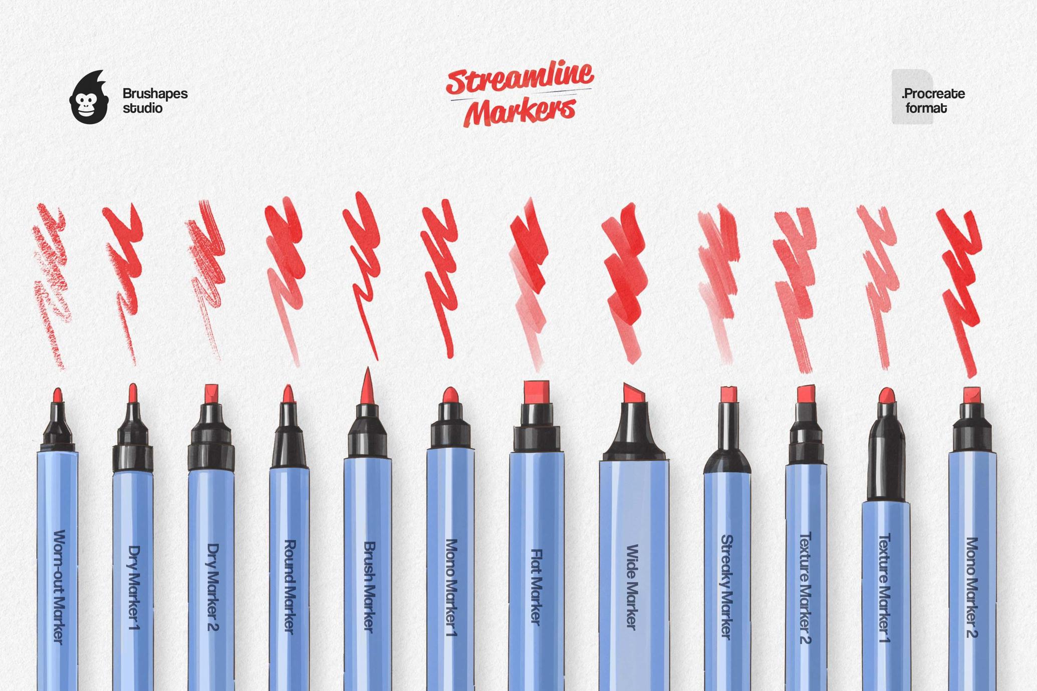 Streamline Markers - Procreate Brushes