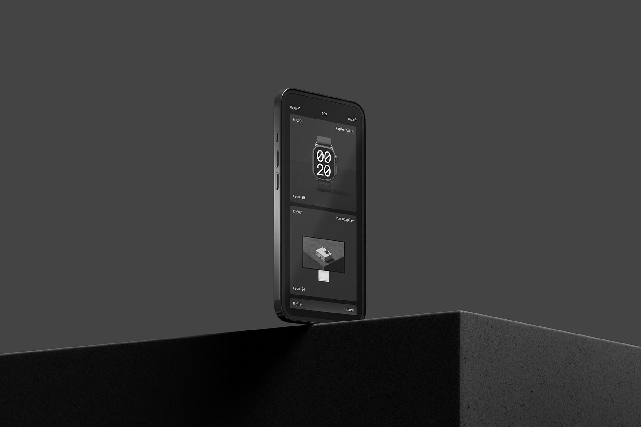 Dark Minimal iPhone Mockup