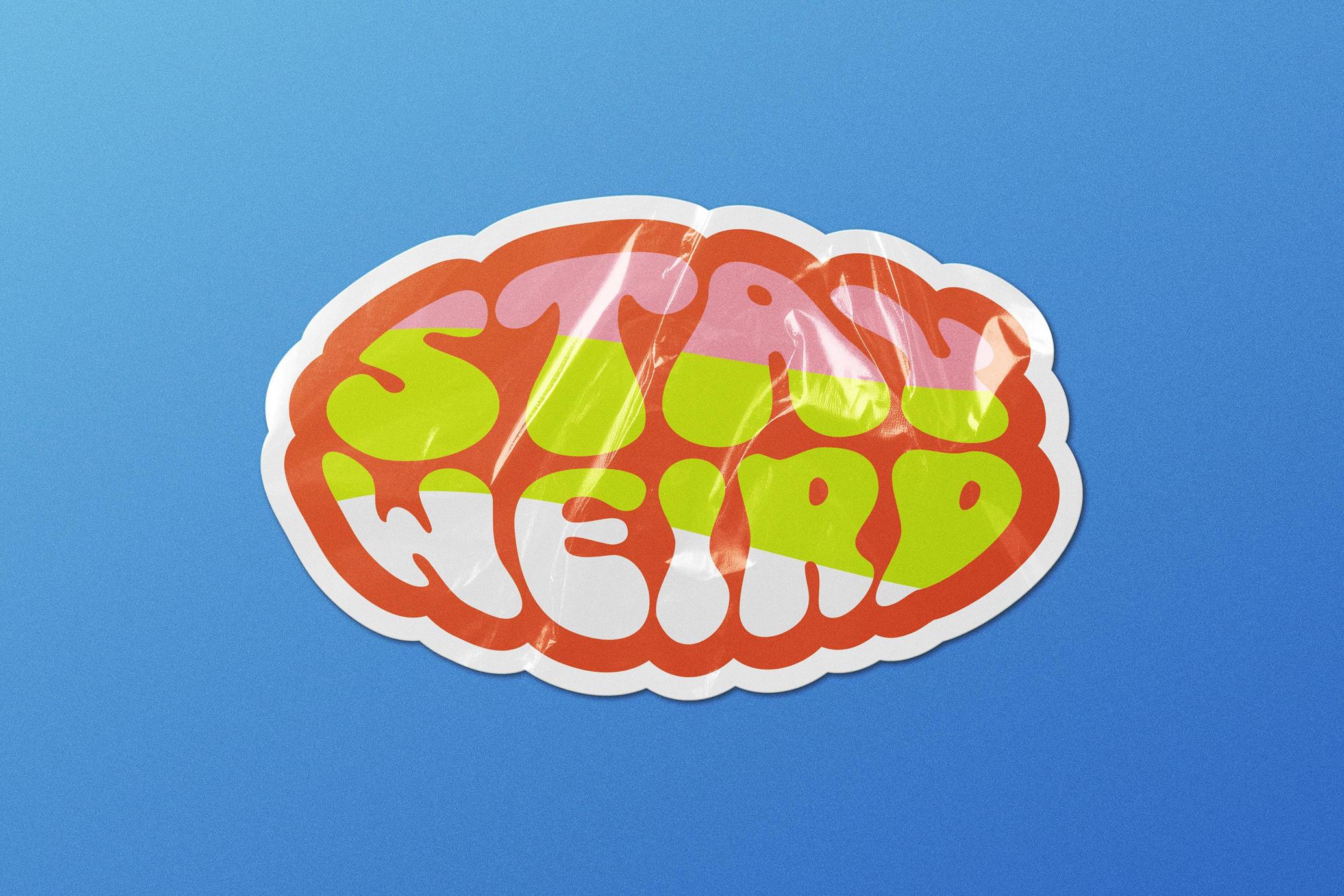 Wrinkled Sticker Mockup