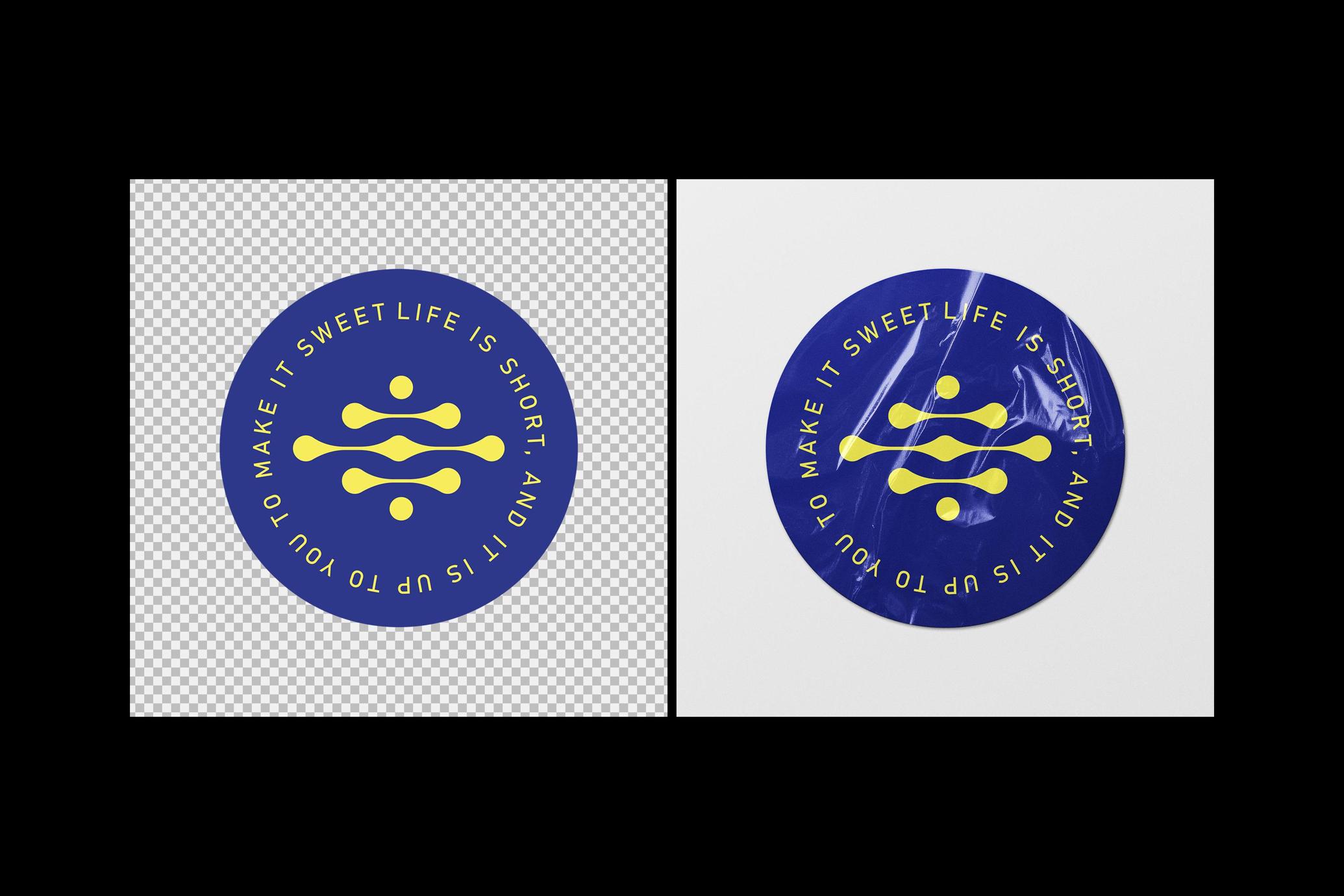 Wrinkled Sticker Mockup