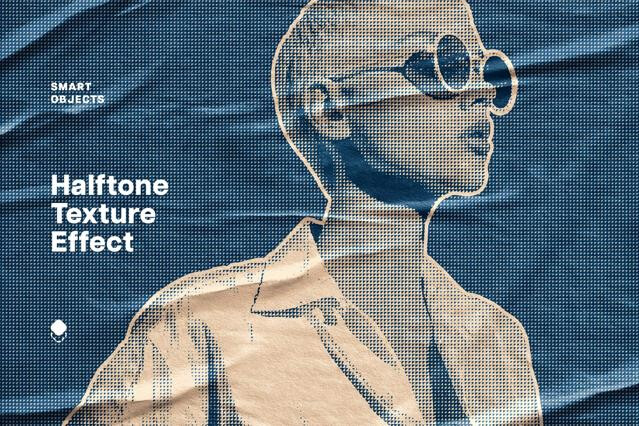 Halftone Texture Glued Paper Effect