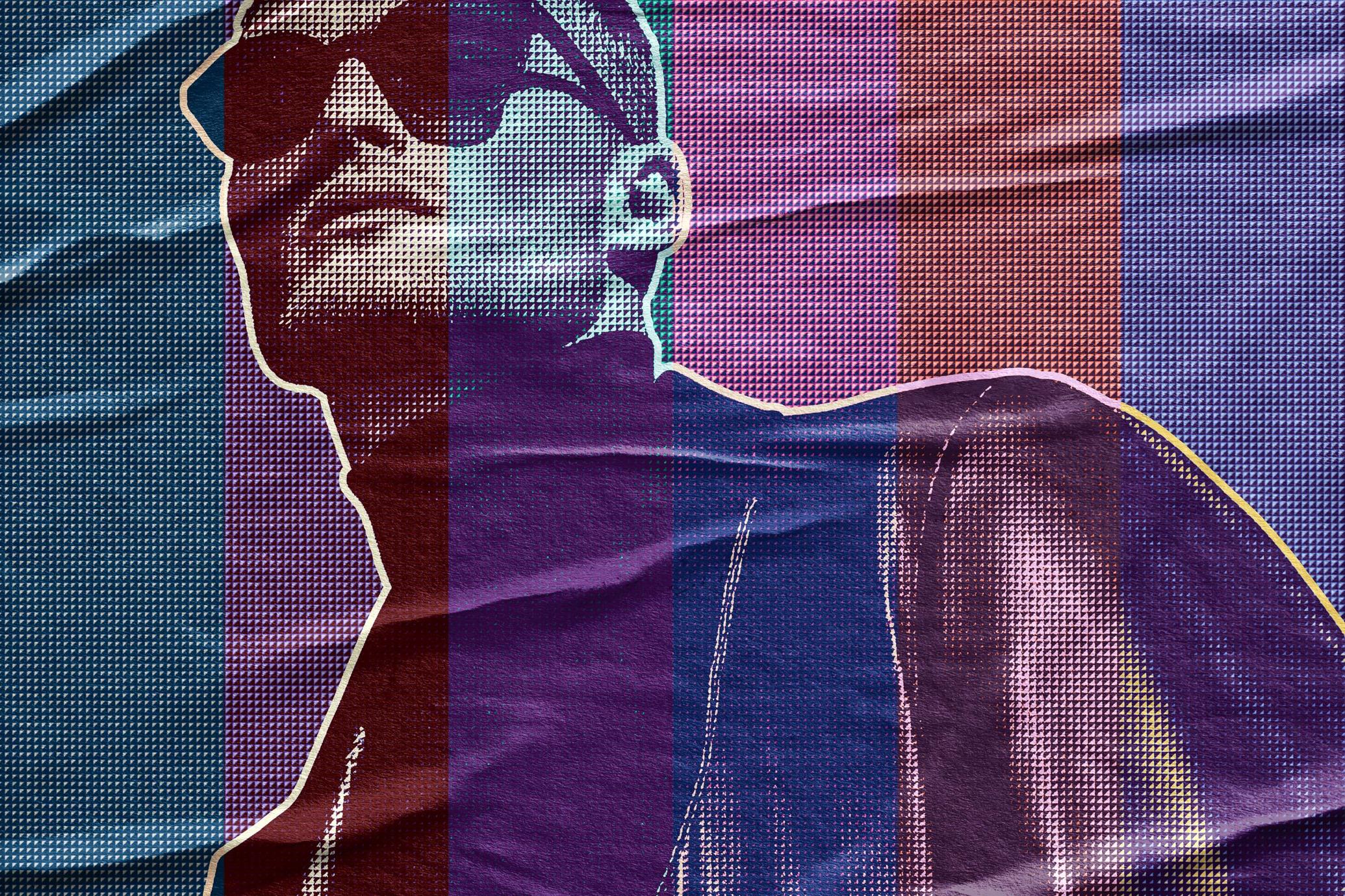Halftone Texture Glued Paper Effect