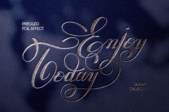 Pressed Foil Text & Logo Mockup