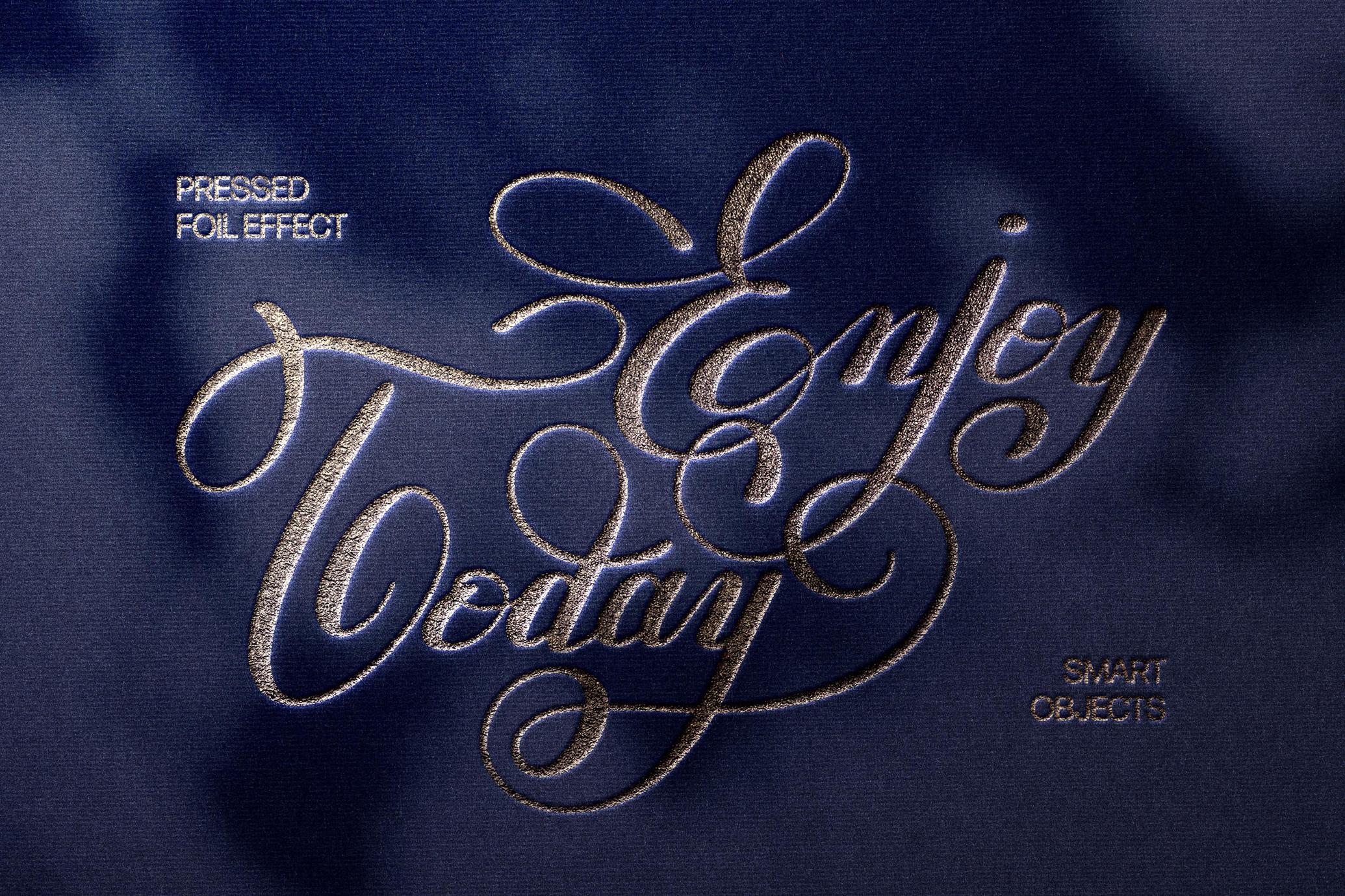 Pressed Foil Text & Logo Mockup