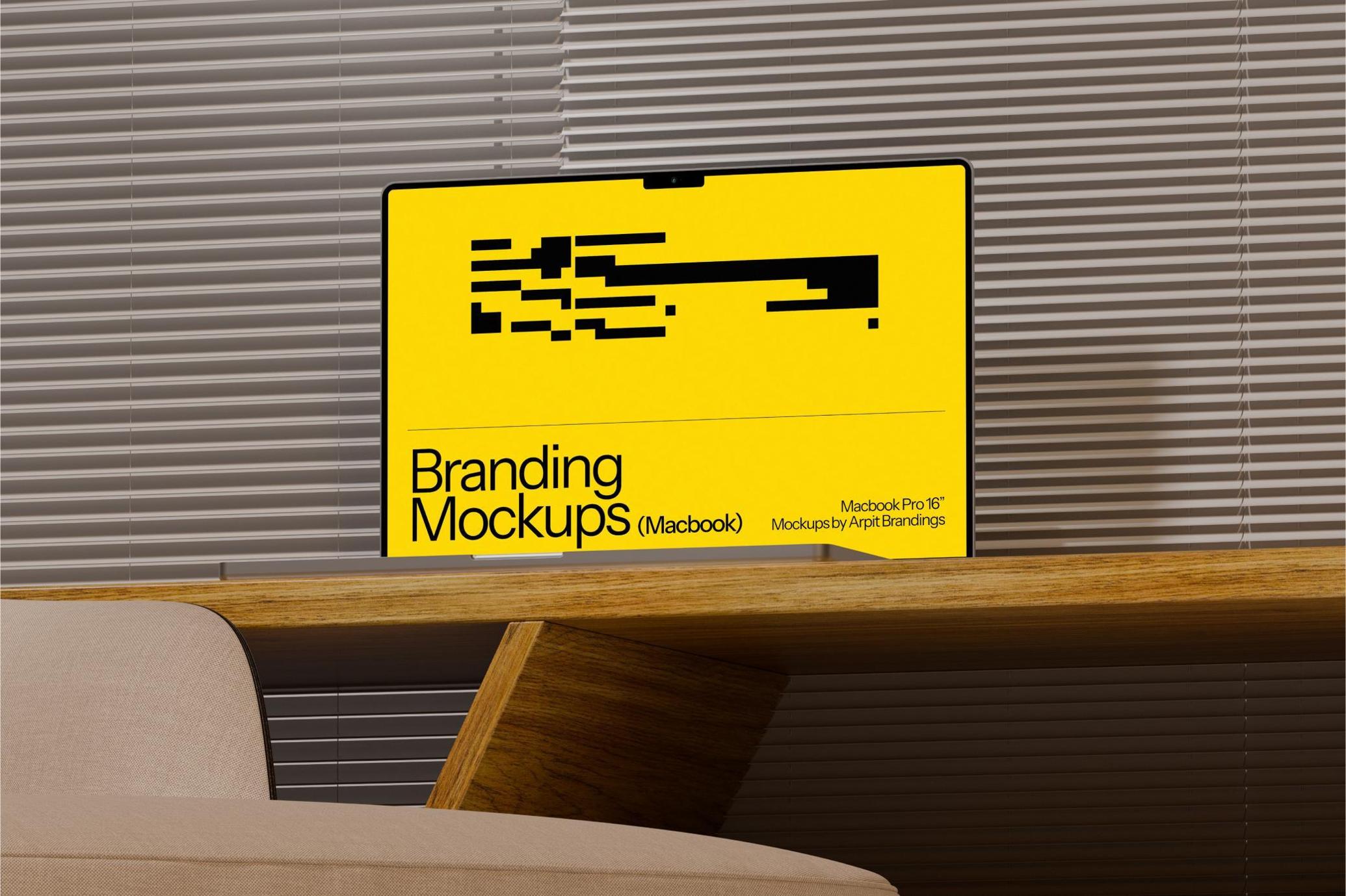 MacBook Pro in Office Room Mockup