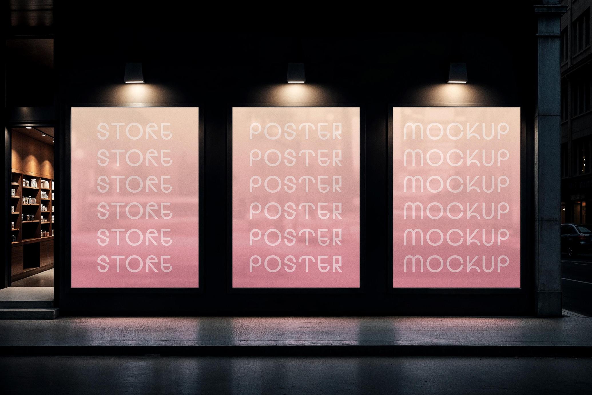 Storefront Posters Mockup