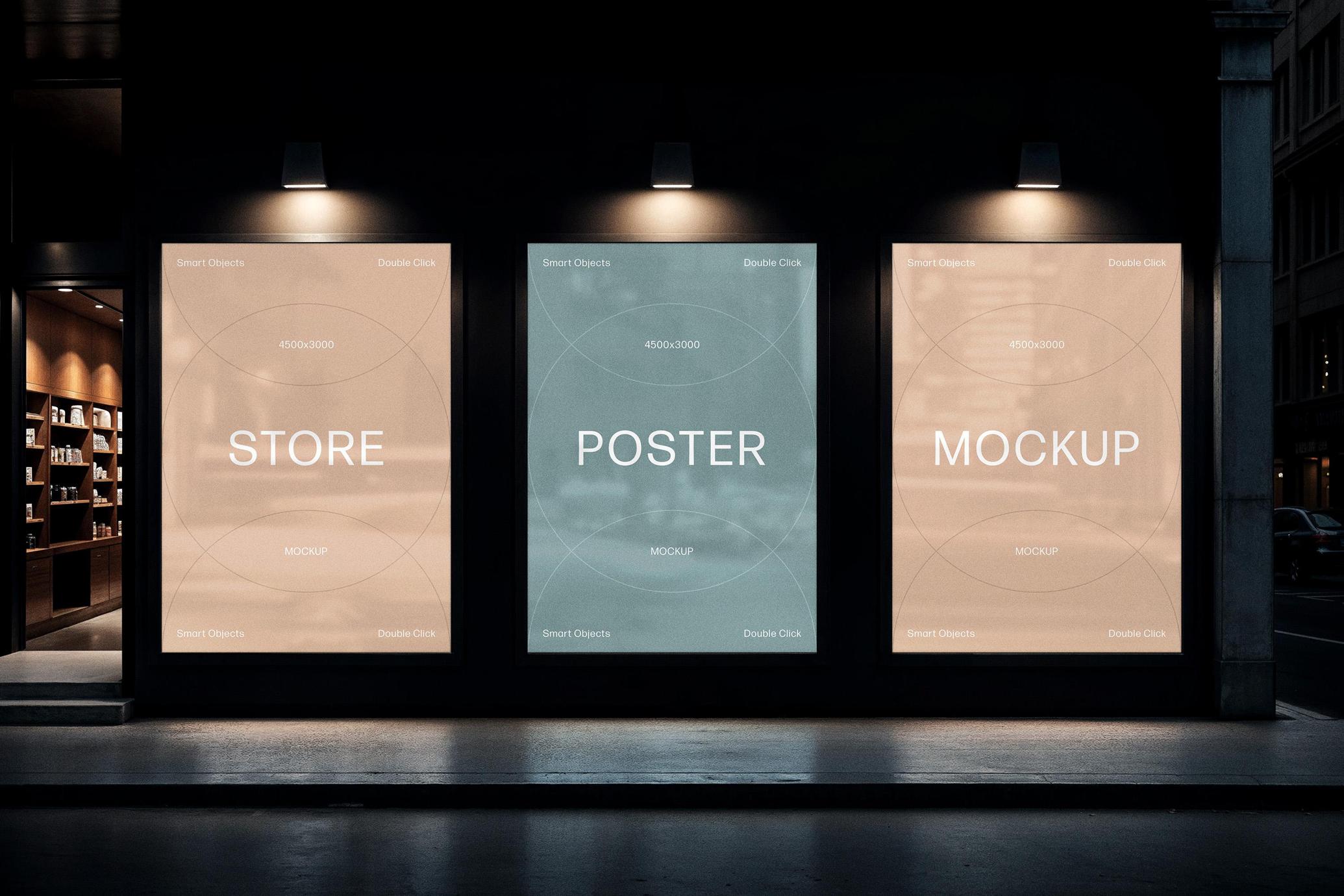 Storefront Posters Mockup