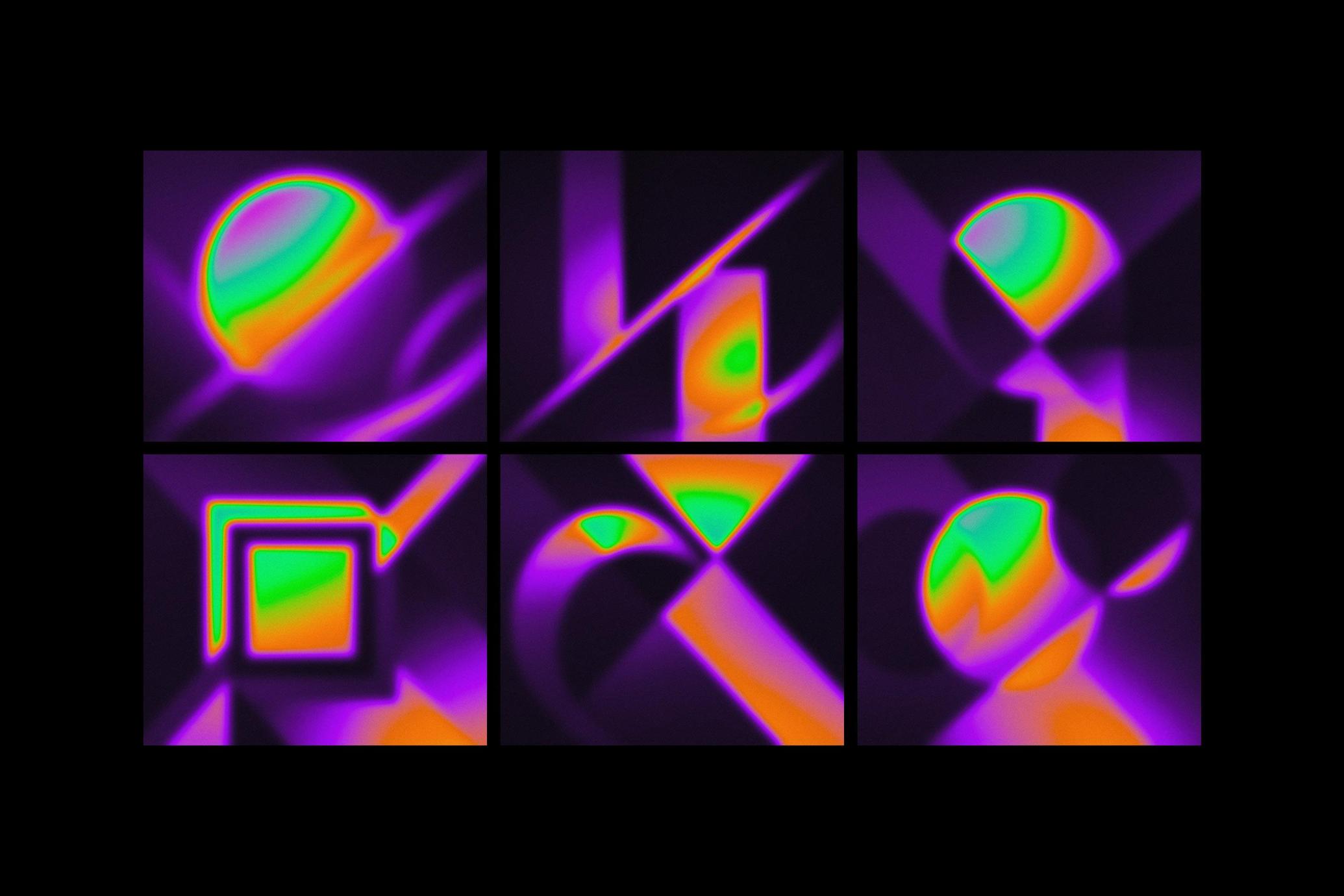 Abstract Iridescent Geometric Backgrounds