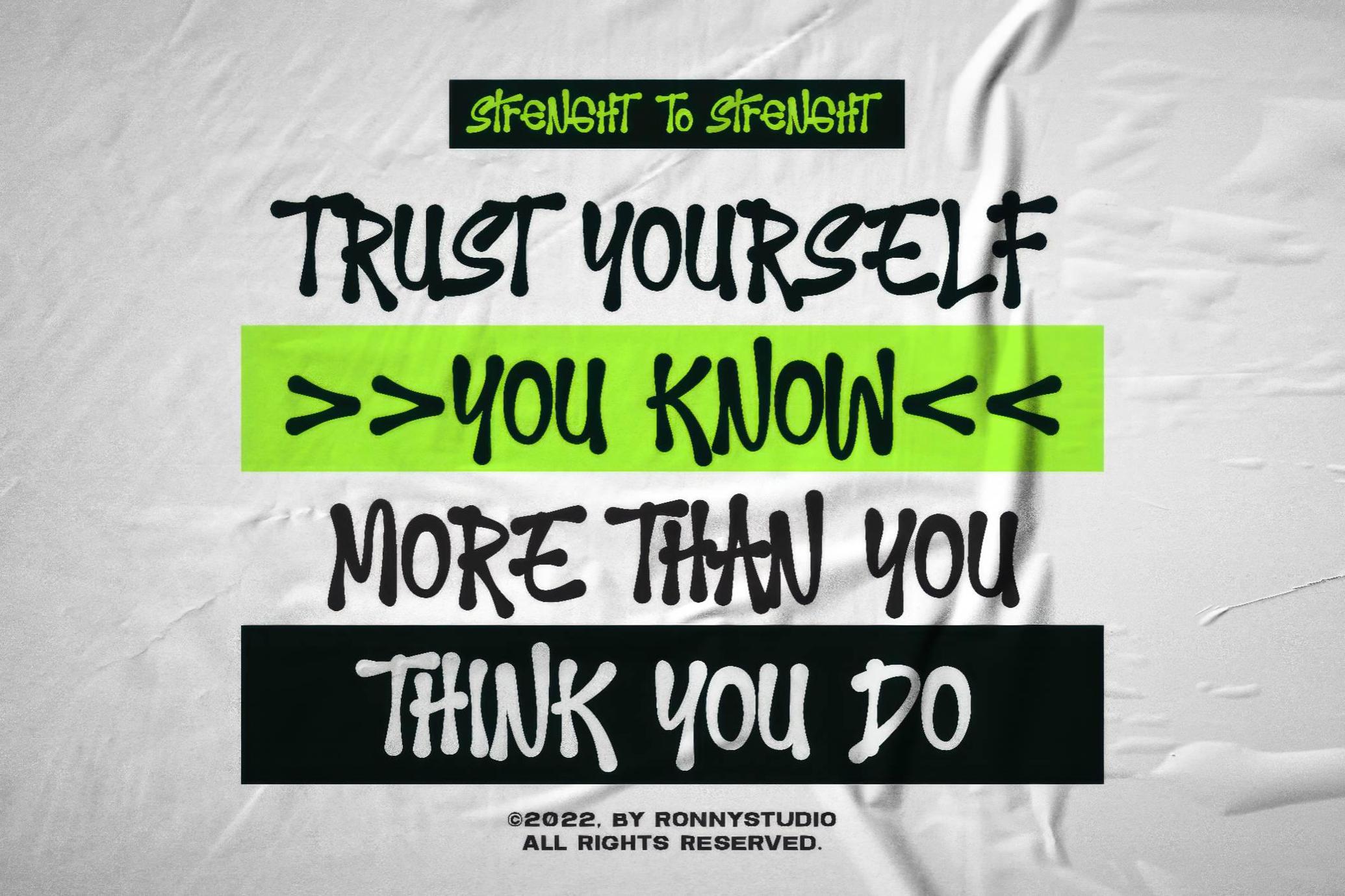 Strenght to Strenght | Hand Scratch Font