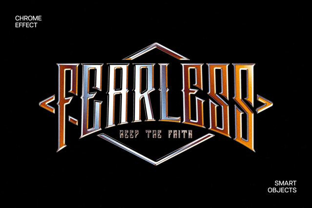 Retro Chrome Text & Logo Effect