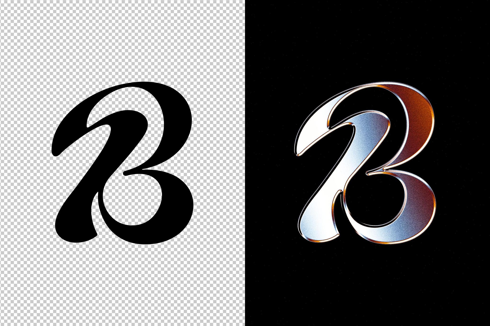 Retro Chrome Text & Logo Effect