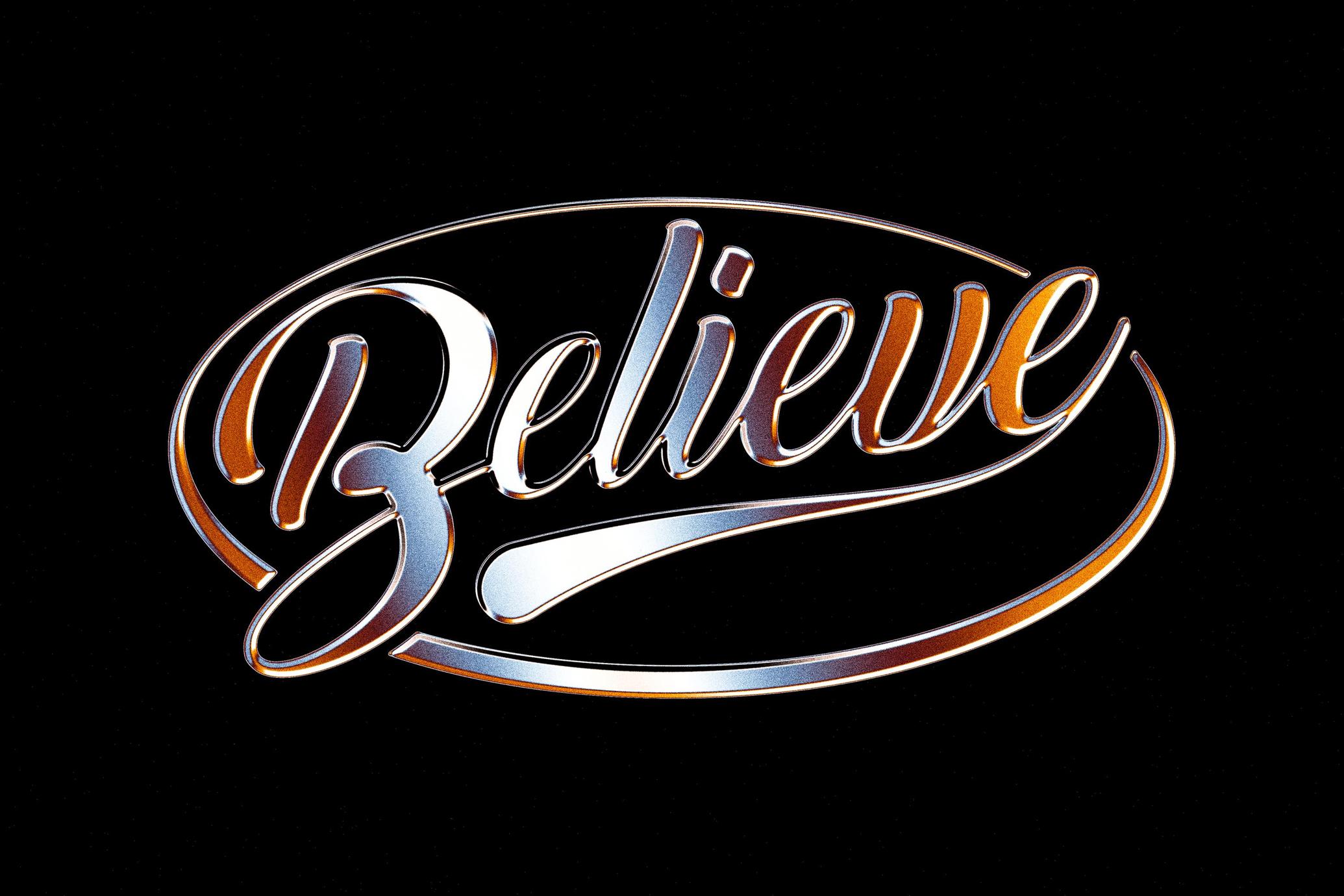 Retro Chrome Text & Logo Effect