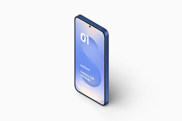 Isometric Samsung Galaxy S25 Mockup