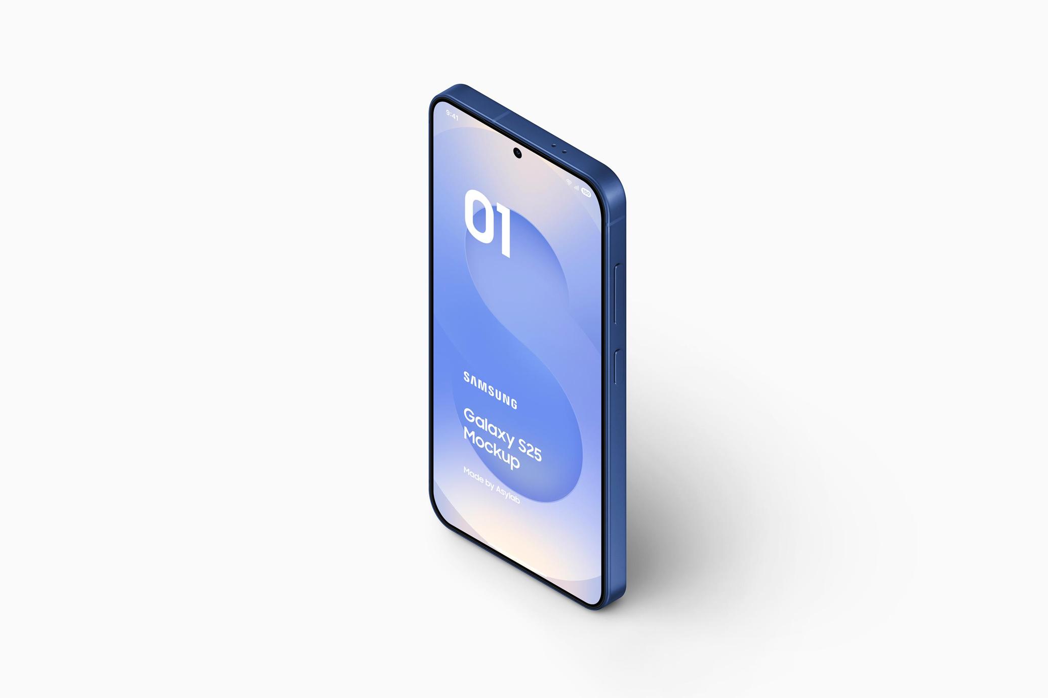 Isometric Samsung Galaxy S25 Mockup