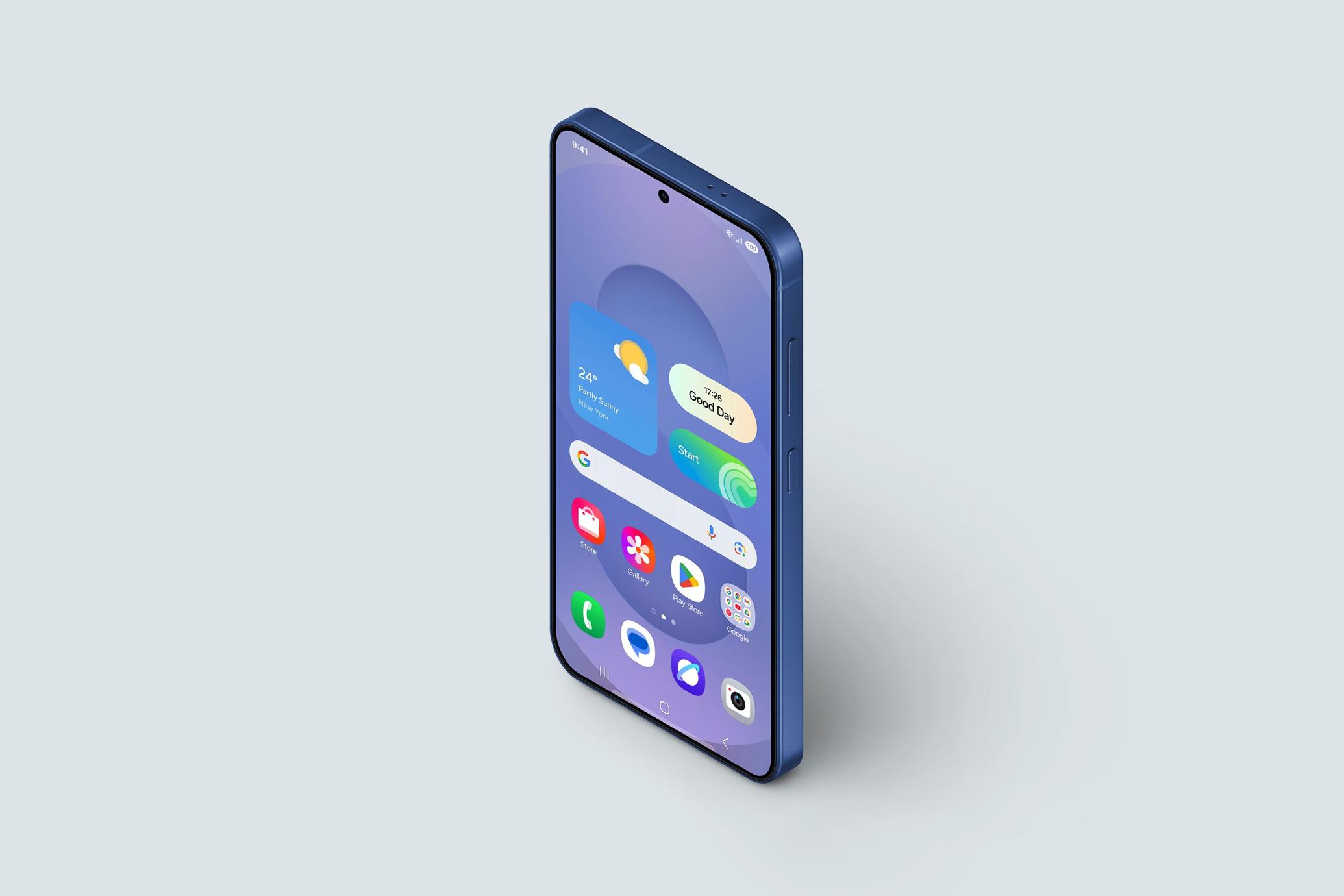 Isometric Samsung Galaxy S25 Mockup