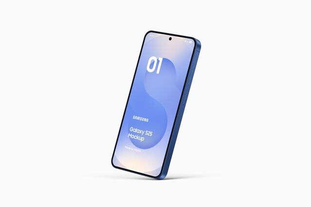 Perspective Samsung Galaxy S25 Mockup
