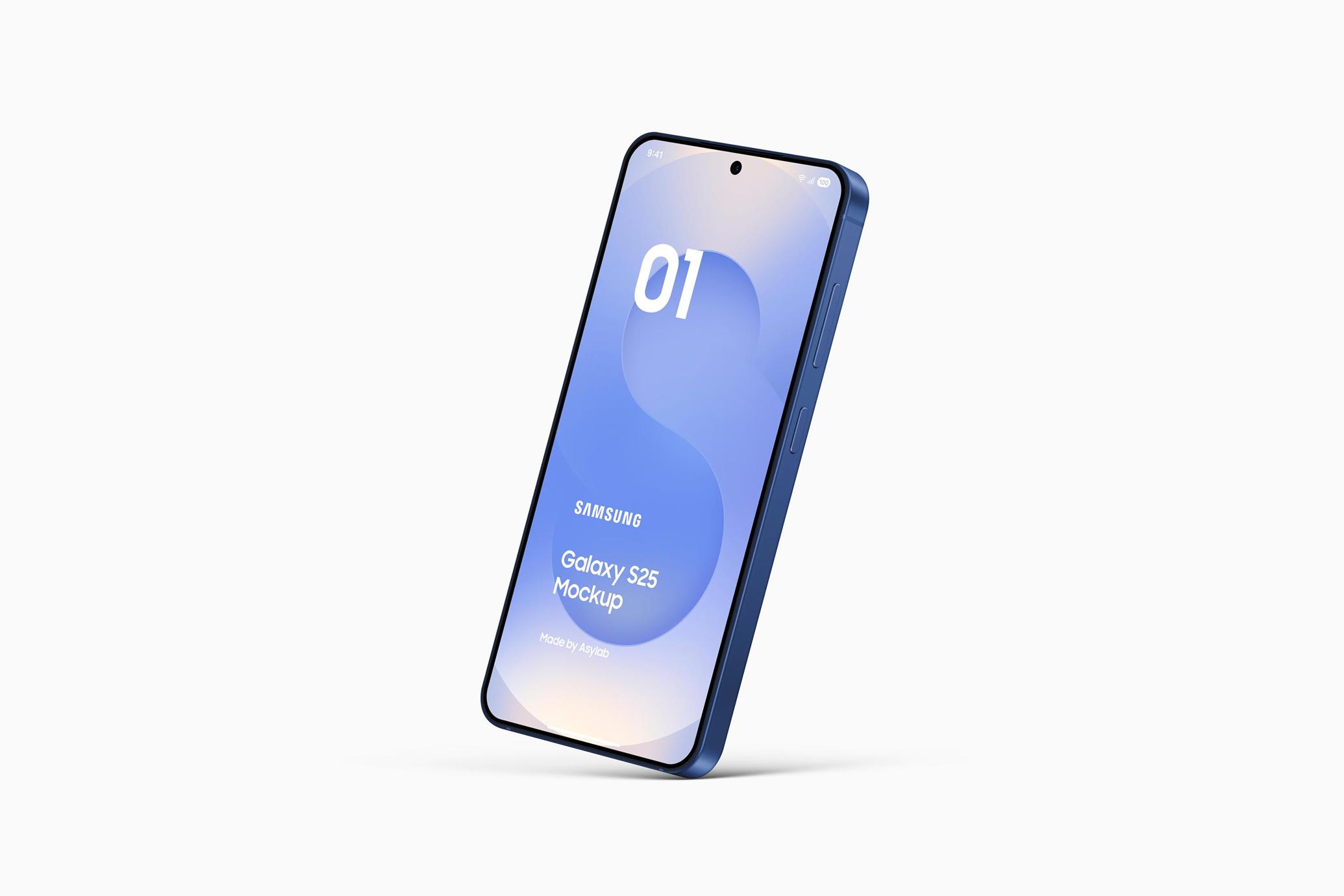 Perspective Samsung Galaxy S25 Mockup