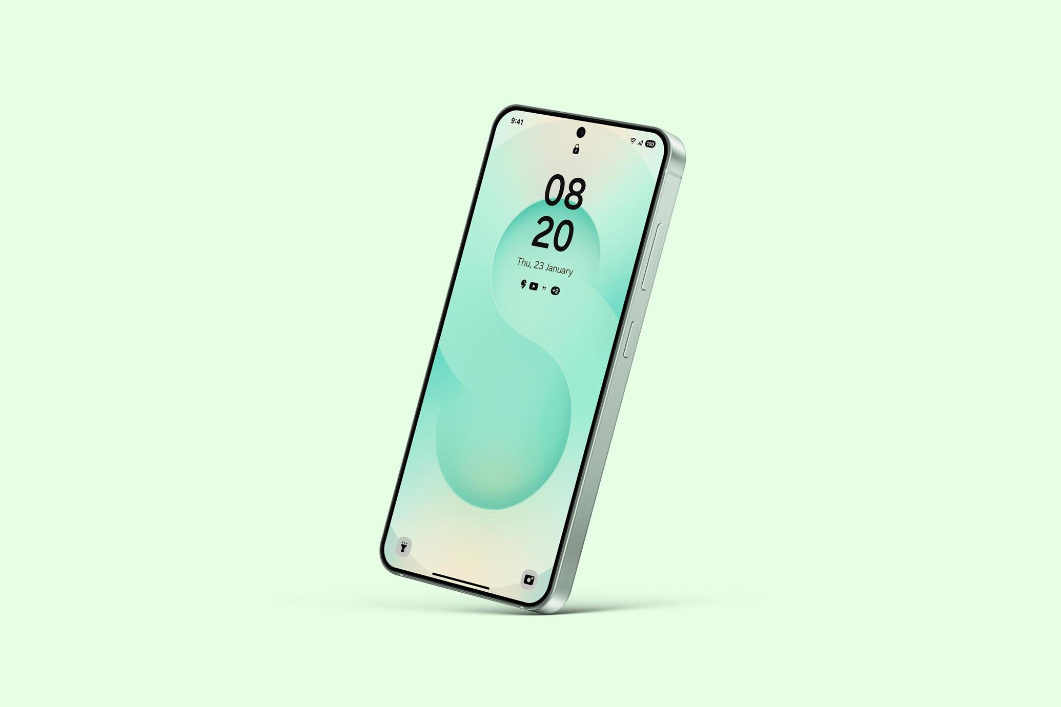 Perspective Samsung Galaxy S25 Mockup