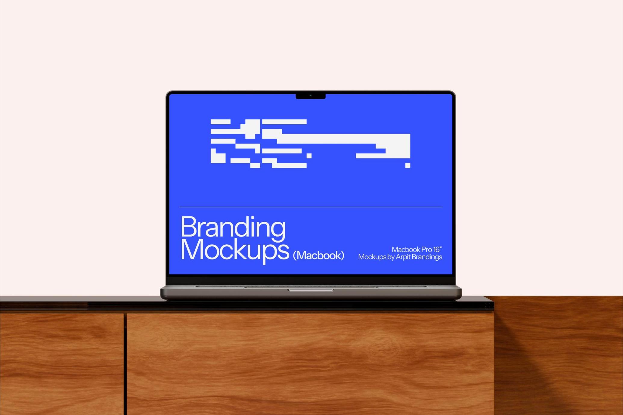 Wooden Cabinet MacBook Pro Mockup