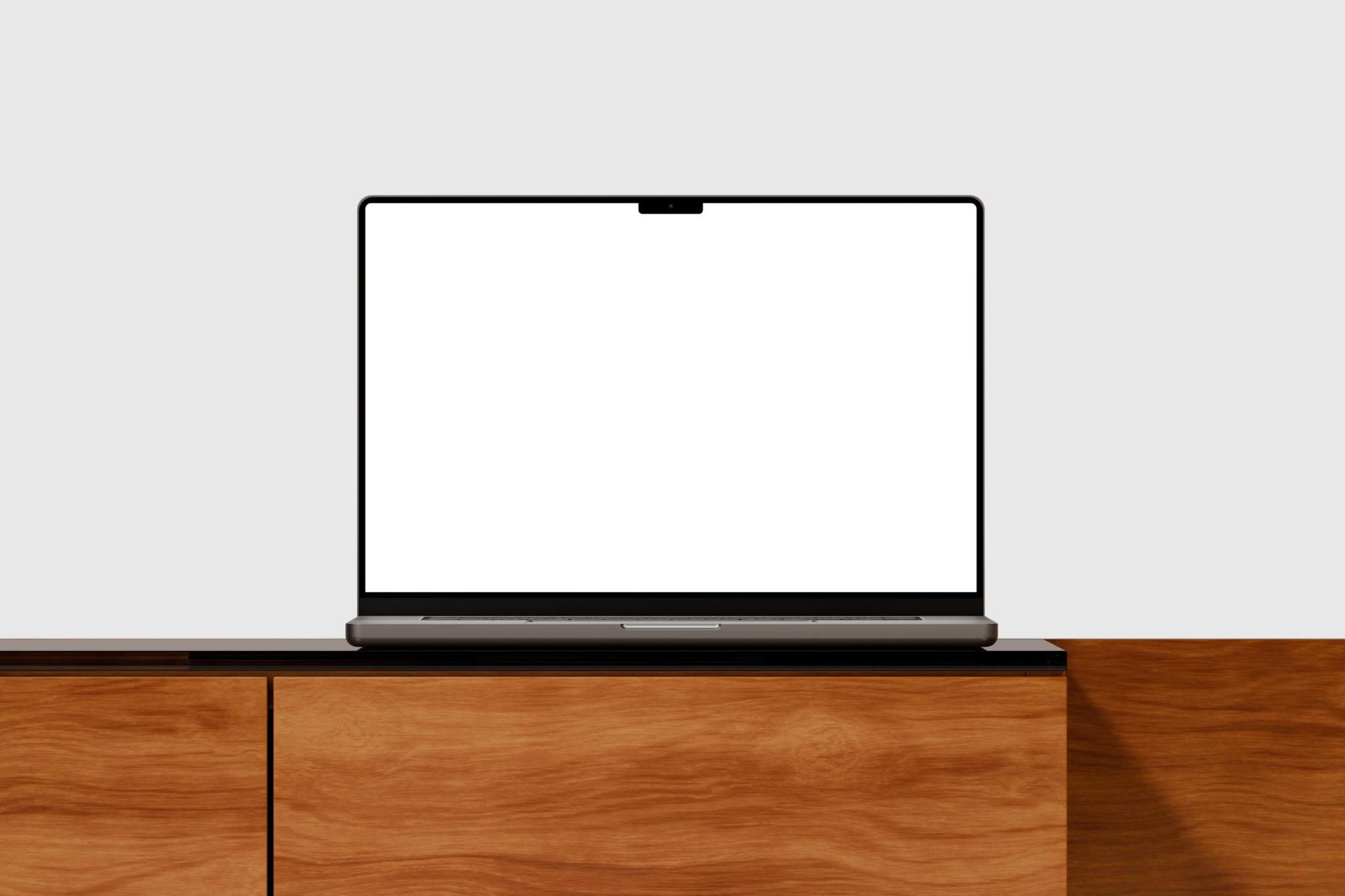 Wooden Cabinet MacBook Pro Mockup