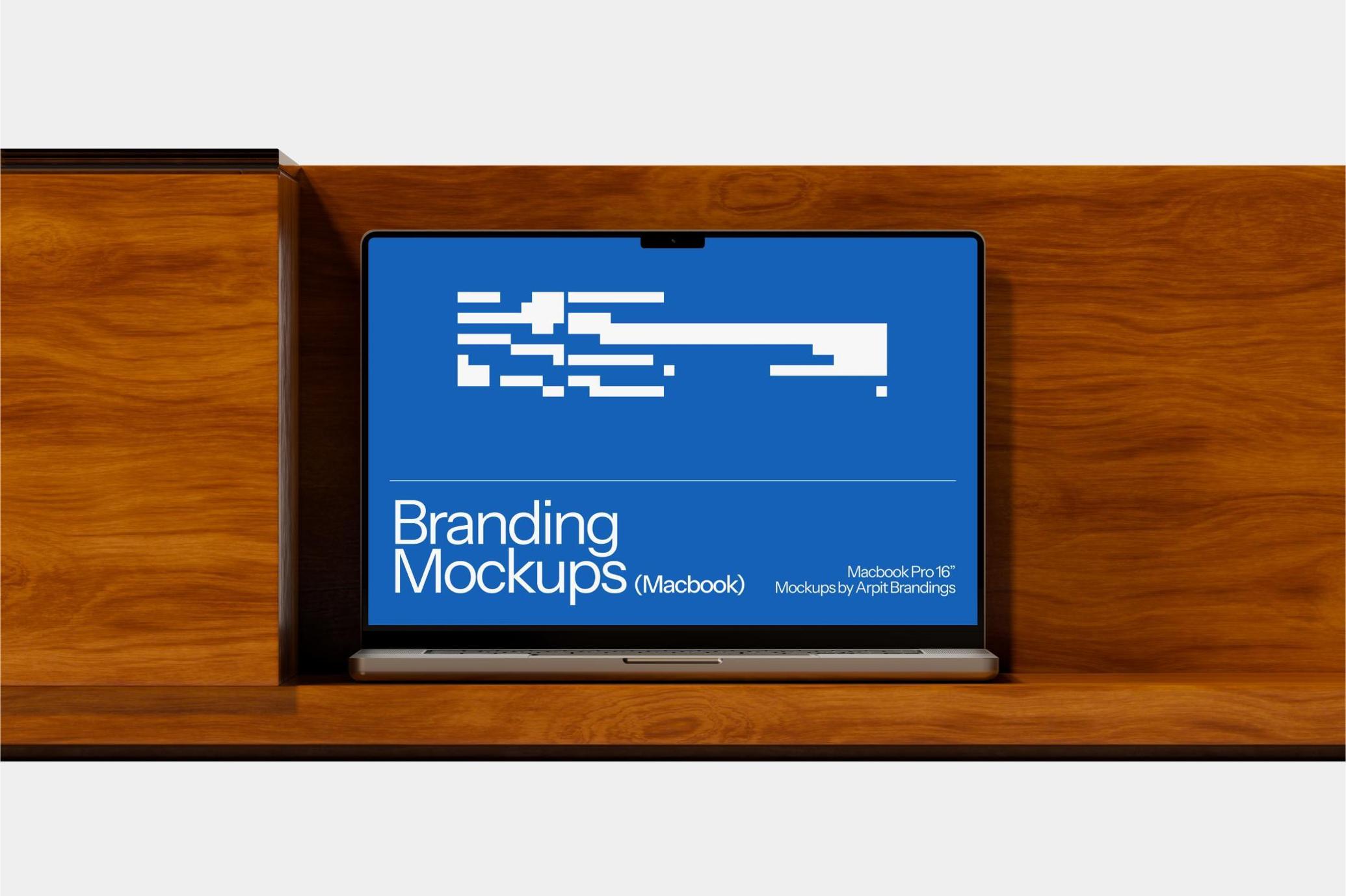 Wooden Cabinet MacBook Pro Mockup
