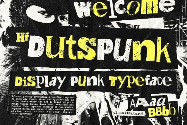 HF Dutspunk – Bold Grunge Display Typeface