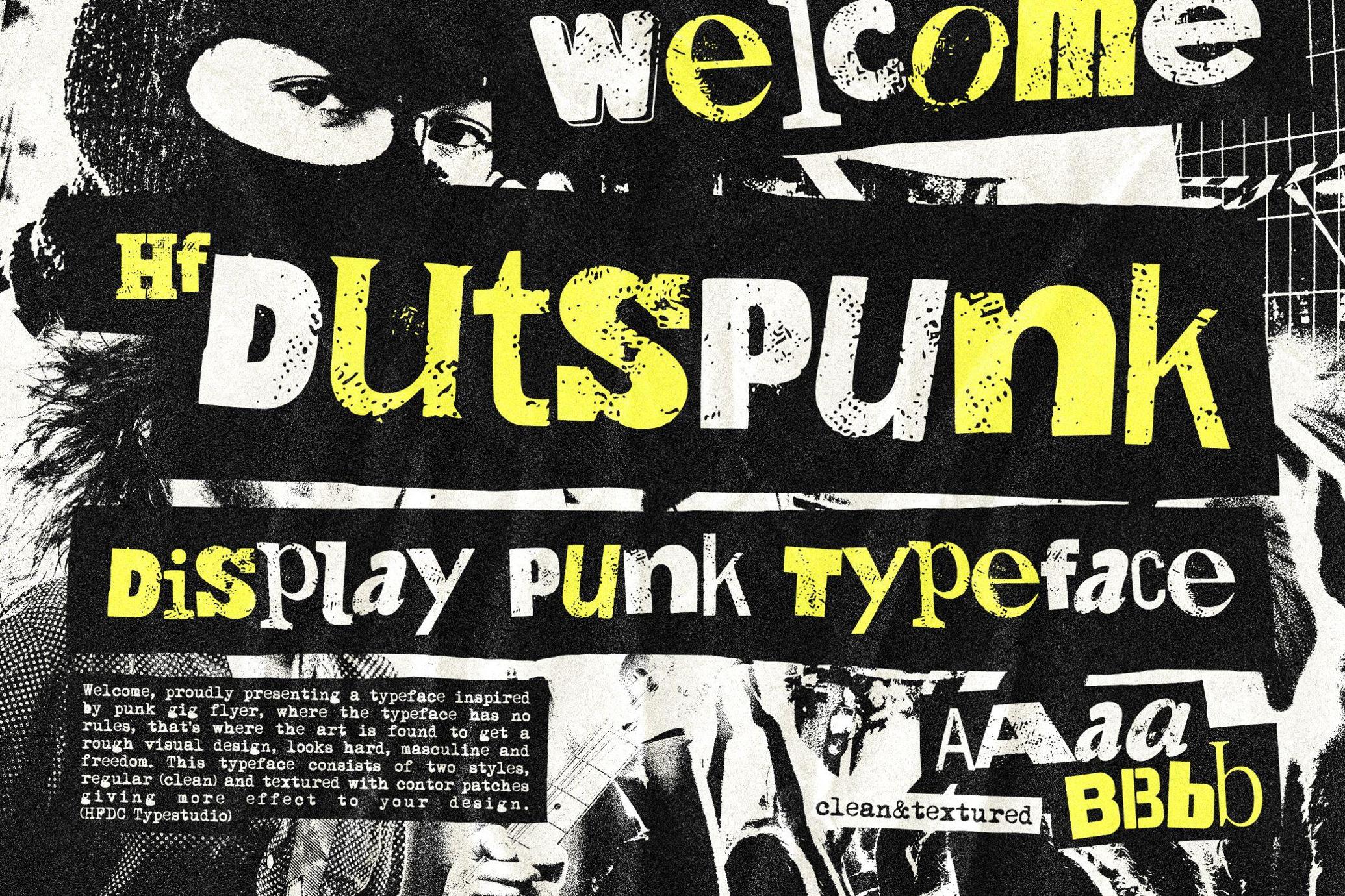 HF Dutspunk – Bold Grunge Display Typeface