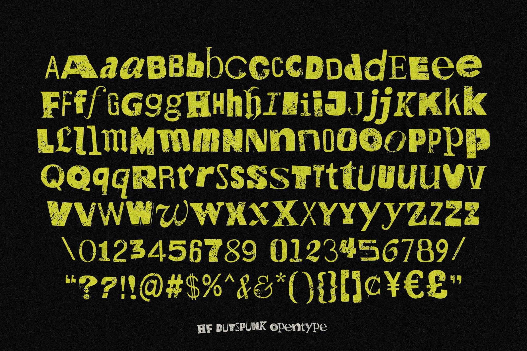 HF Dutspunk – Bold Grunge Display Typeface
