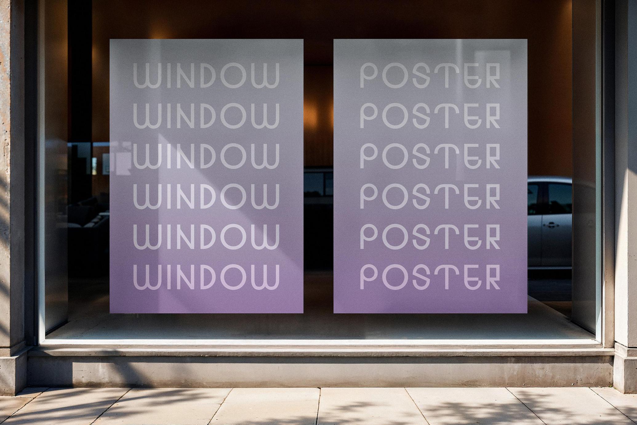 Vertical Display Window Posters Mockup