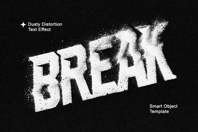 Dusty Distortion Text Effect