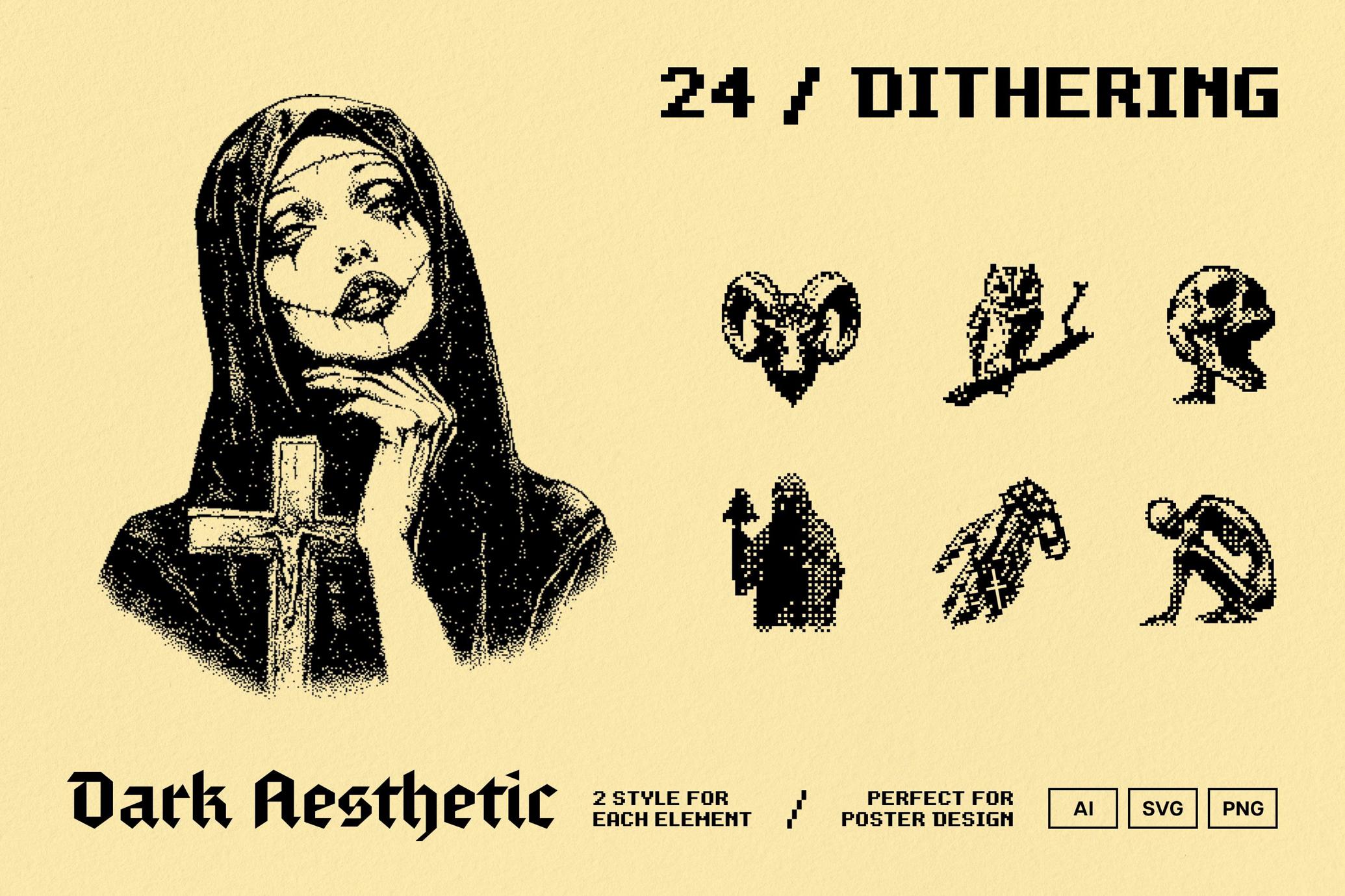Dark Aesthetic | Bitmap Vectors